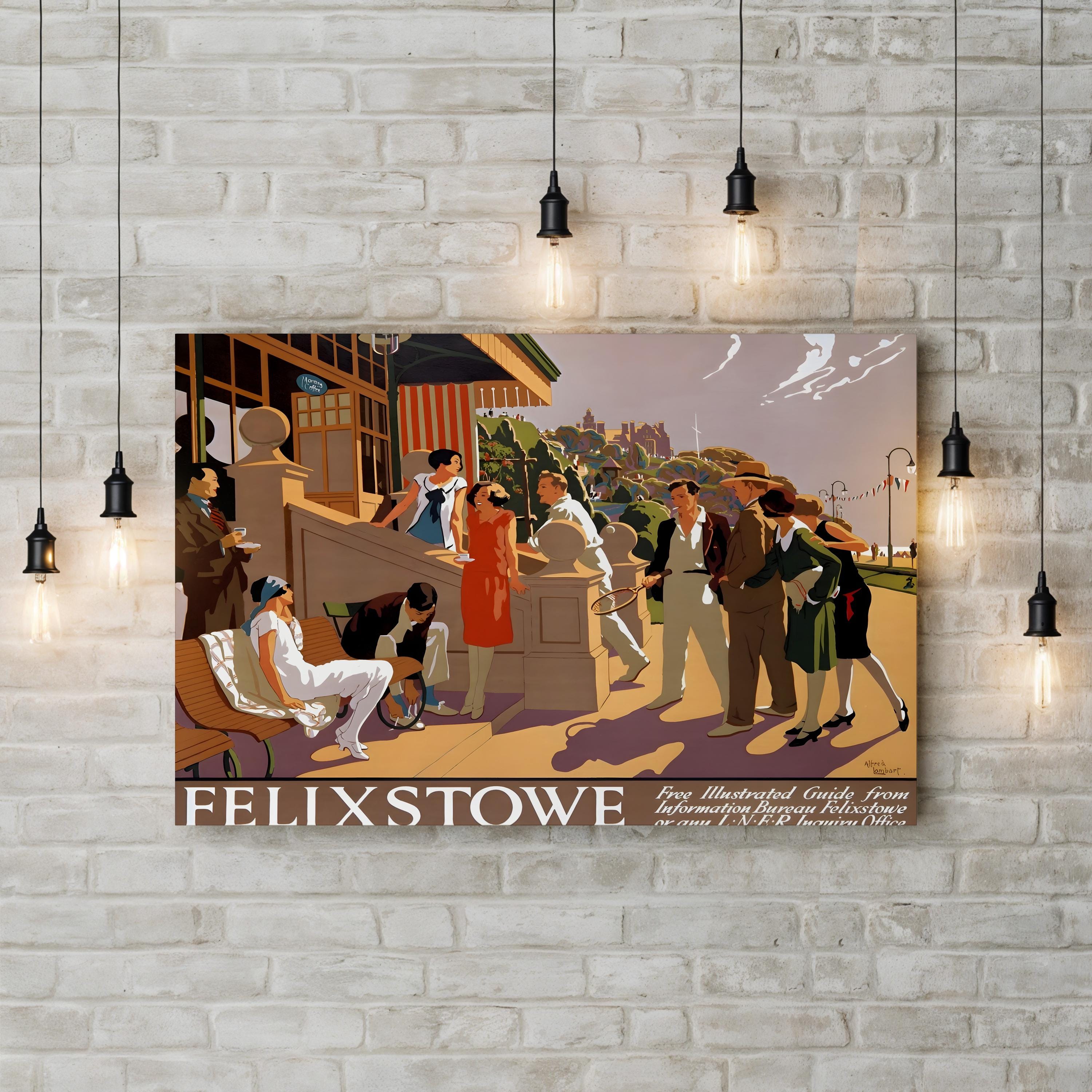 Felixstowe Art Deco Seaside Wall Art – 1920s Vintage Travel Poster Canvas