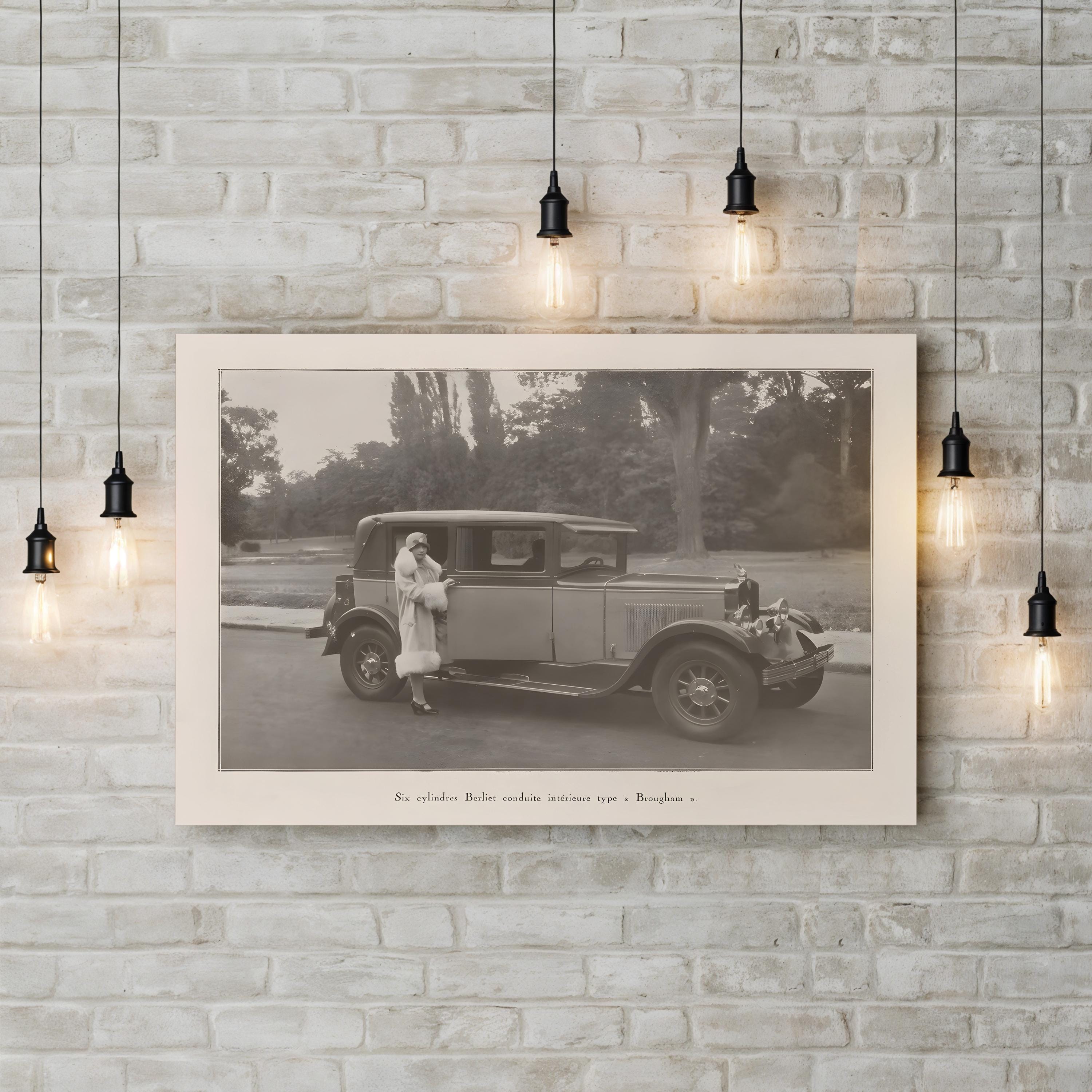 French Country Car Scene – Vintage Photography Wall Art | Rustic Automotive Canvas Print