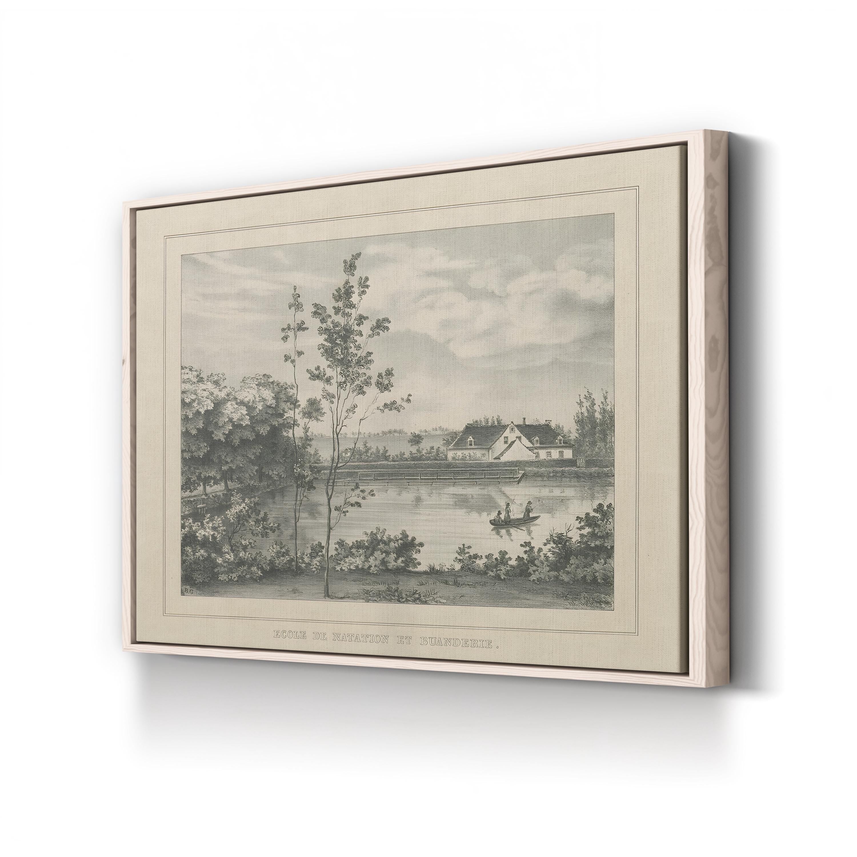 French Park Landscape Etching – Period Illustration Wall Art | 19th-Century Canvas Print