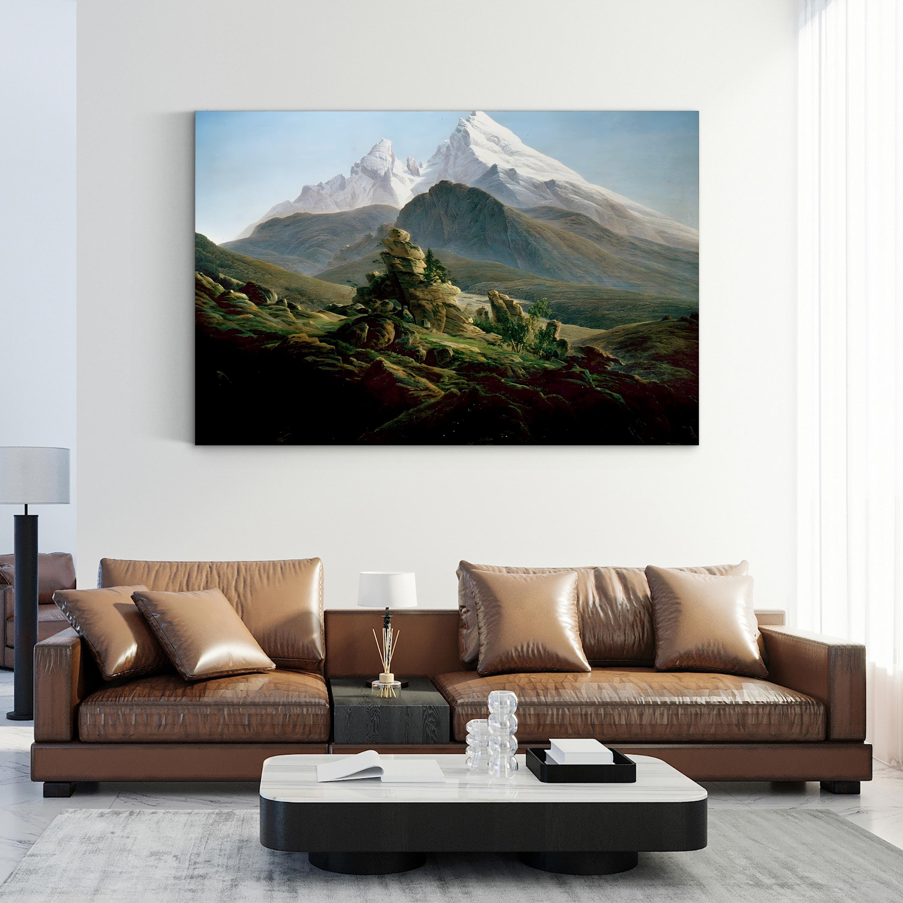 Friedrich, Watzmann Wall Art by Caspar David Friedrich – 19th Century Romantic Alpine Landscape Canvas Print