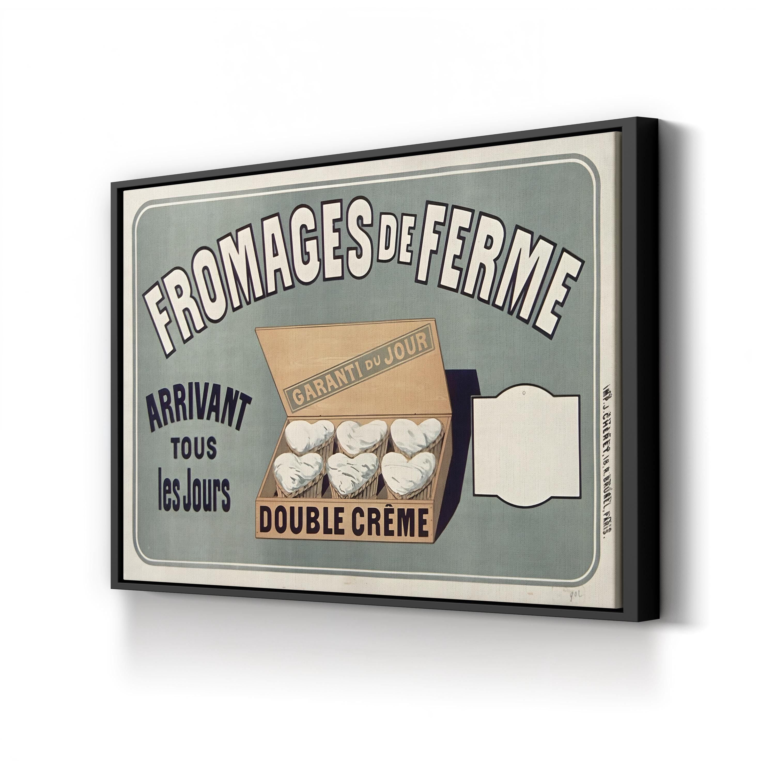 Fromages de Ferme Wall Art by Vintage Apple Collection – French Dairy Vintage Kitchen Canvas Print