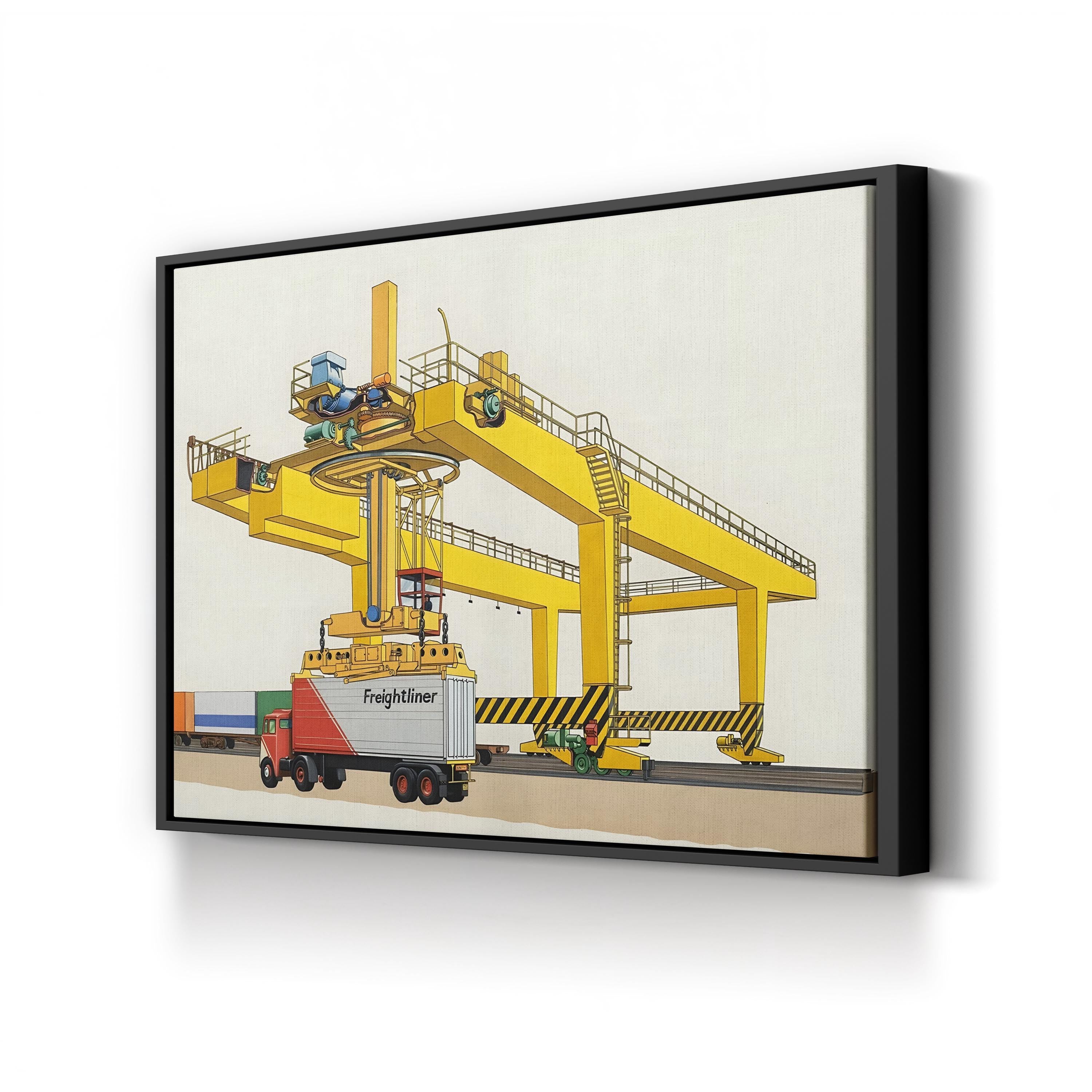 Giant Mobile Crane Wall Art – Industrial Engineering Illustration Canvas Print