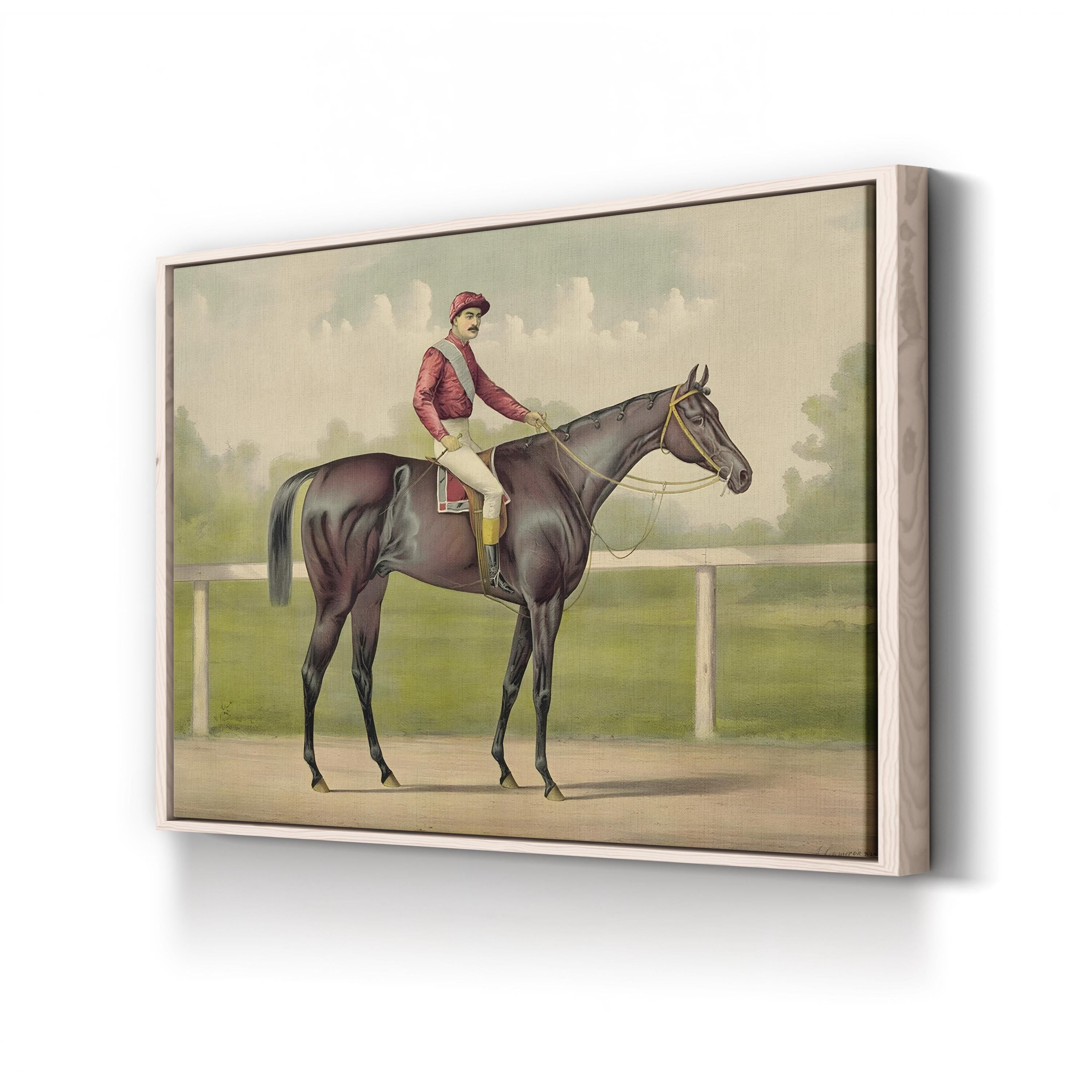 Grand Racer Kingston, 1891 – Period Illustration Wall Art | Vintage Equestrian Canvas Print