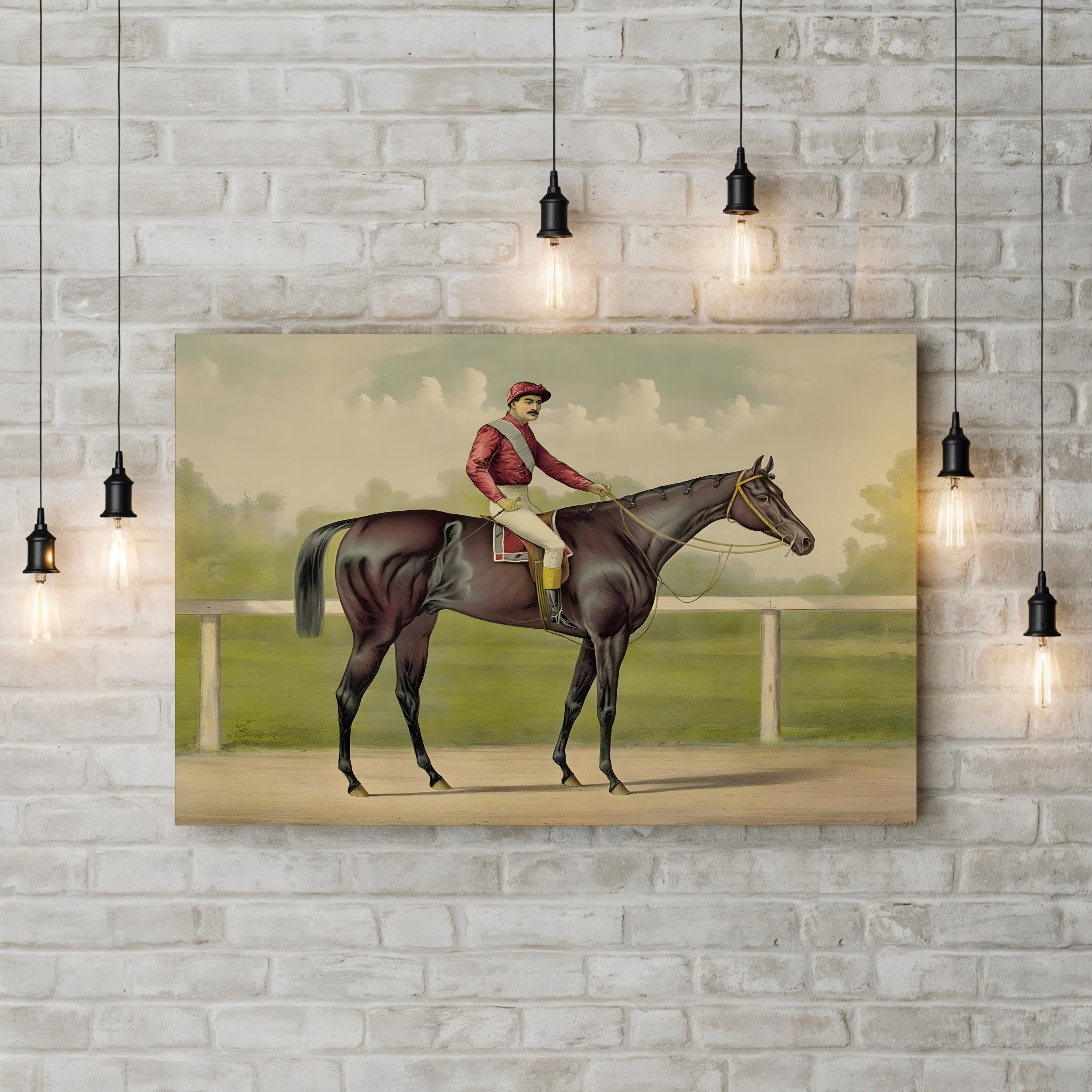 Grand Racer Kingston, 1891 – Period Illustration Wall Art | Vintage Equestrian Canvas Print