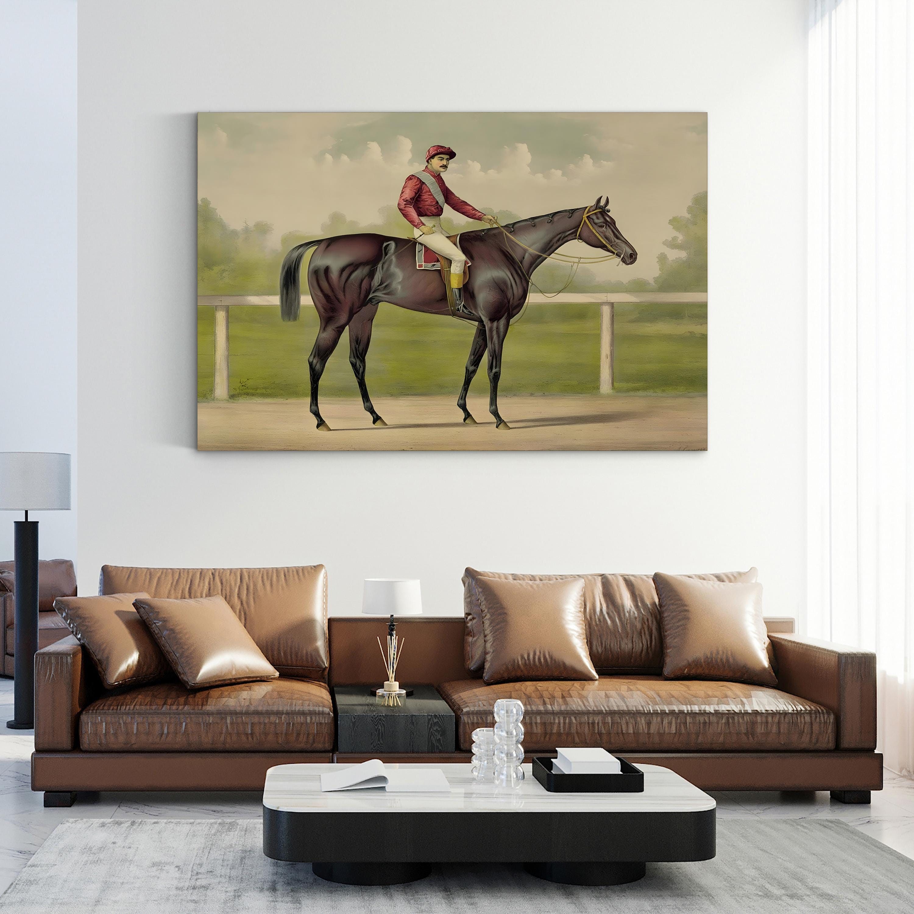 Grand Racer Kingston, 1891 – Period Illustration Wall Art | Vintage Equestrian Canvas Print