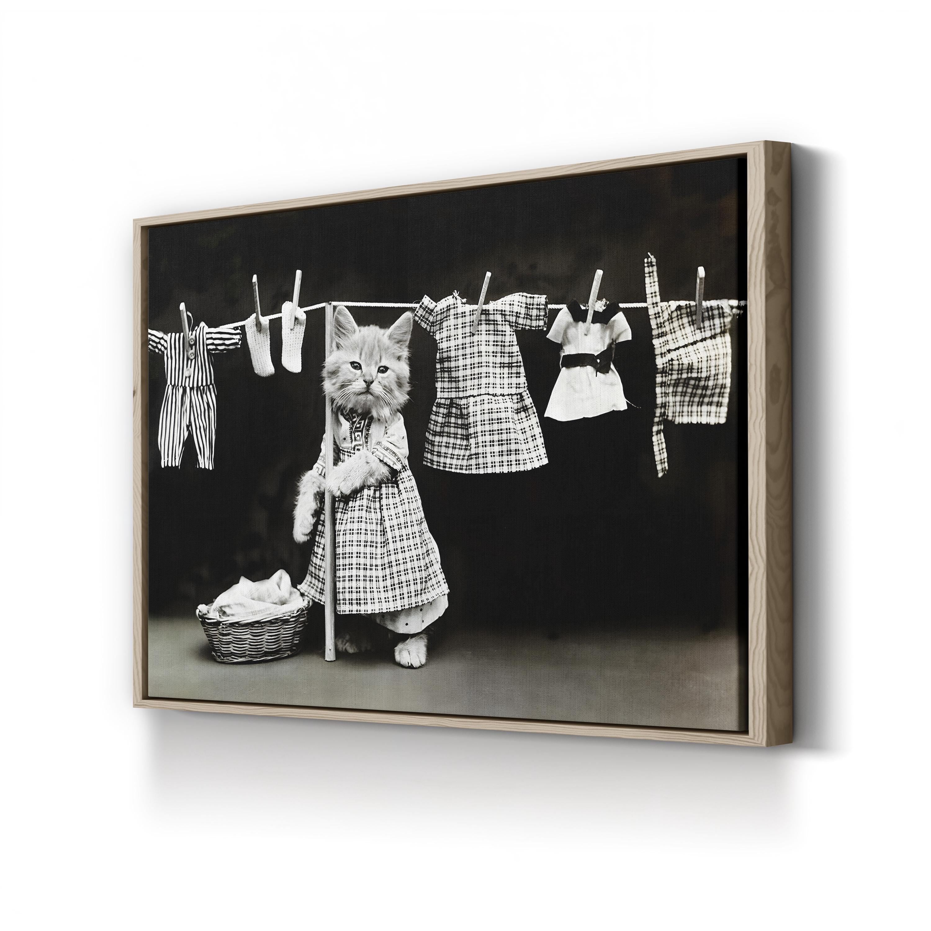 Hanging Up the Wash, 1914 – Harry Whittier Frees Wall Art | Vintage Photography Canvas Print