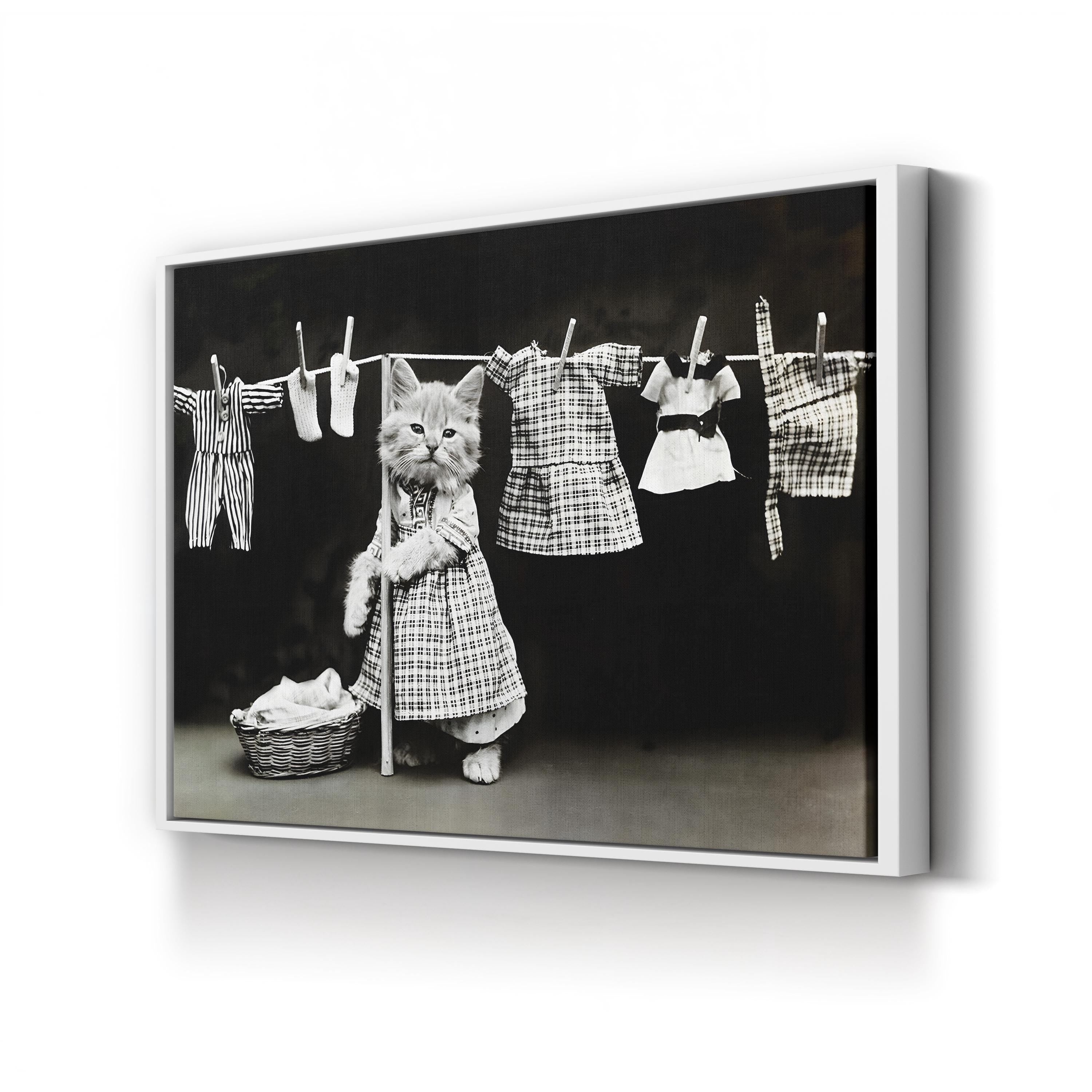 Hanging Up the Wash, 1914 – Harry Whittier Frees Wall Art | Vintage Photography Canvas Print