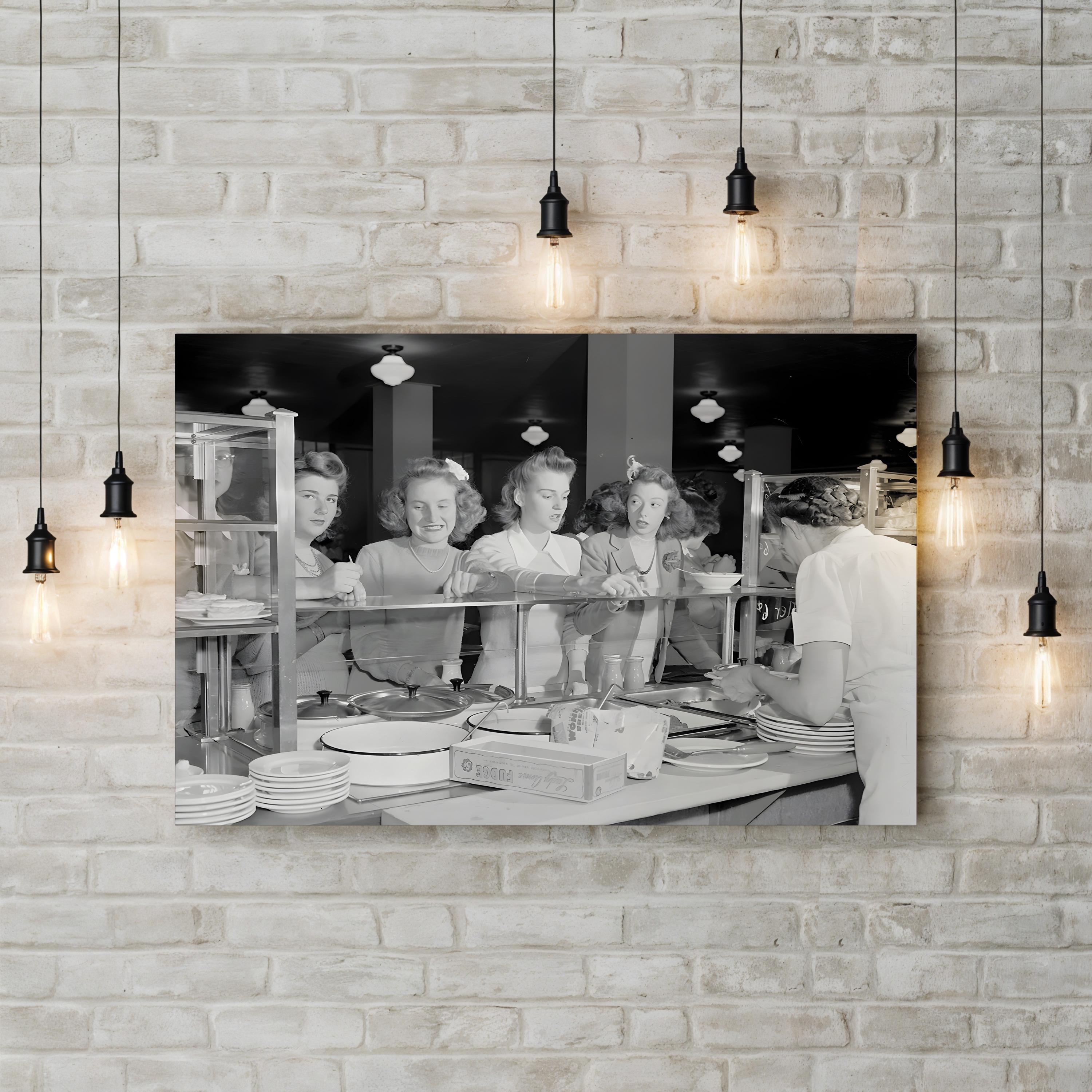 1943 High School Class Photograph – Vintage Photography Wall Art | Black & White Americana Canvas Print