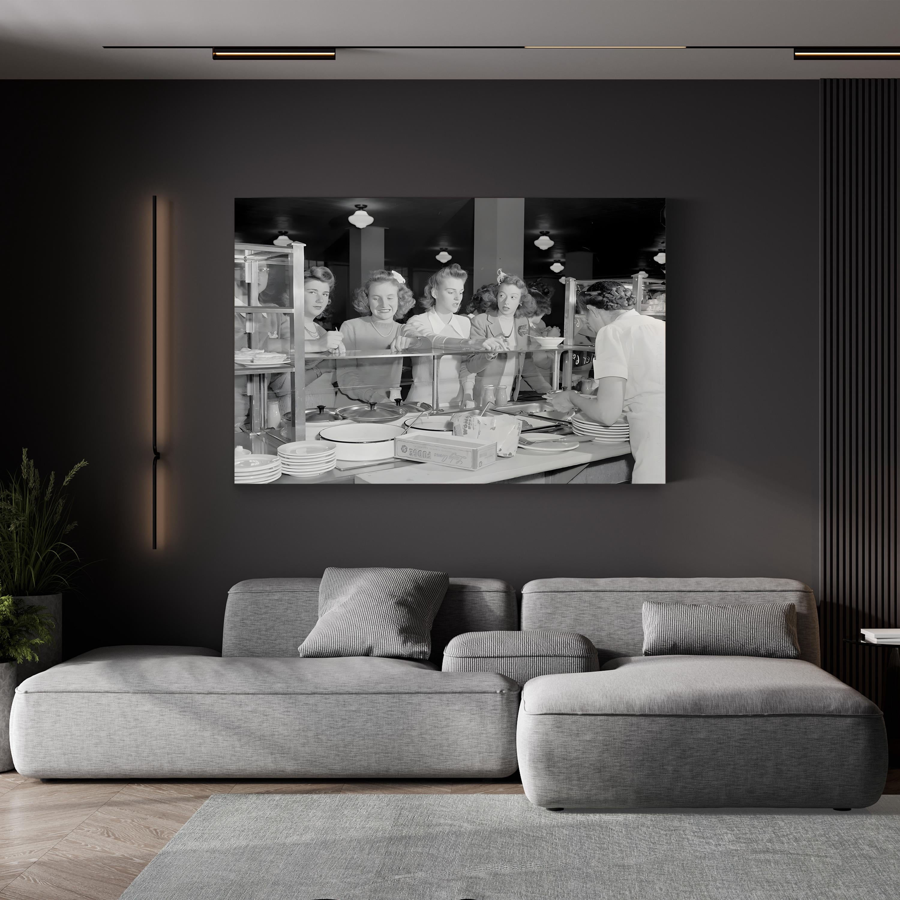 Woodrow Wilson High School Cafeteria, Washington, D.C., c. 1943 by Esther Bubley canvas print in Gallery Canvas 1.50" frame