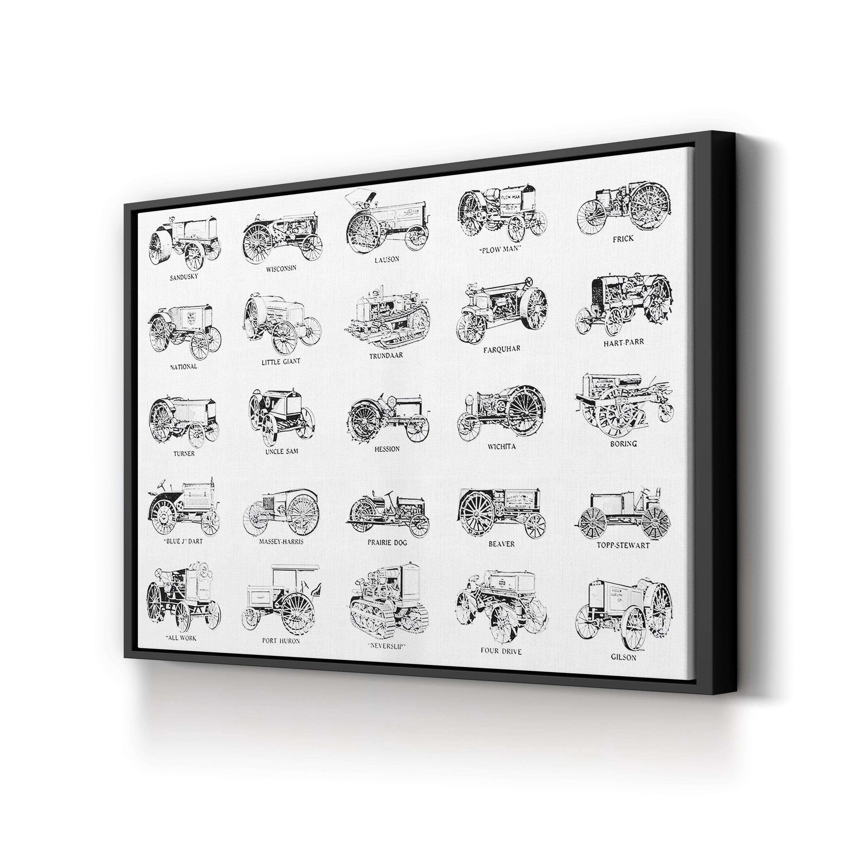 Vintage Tractor Frontier – Period Illustration Wall Art | Western Landscape Canvas Print