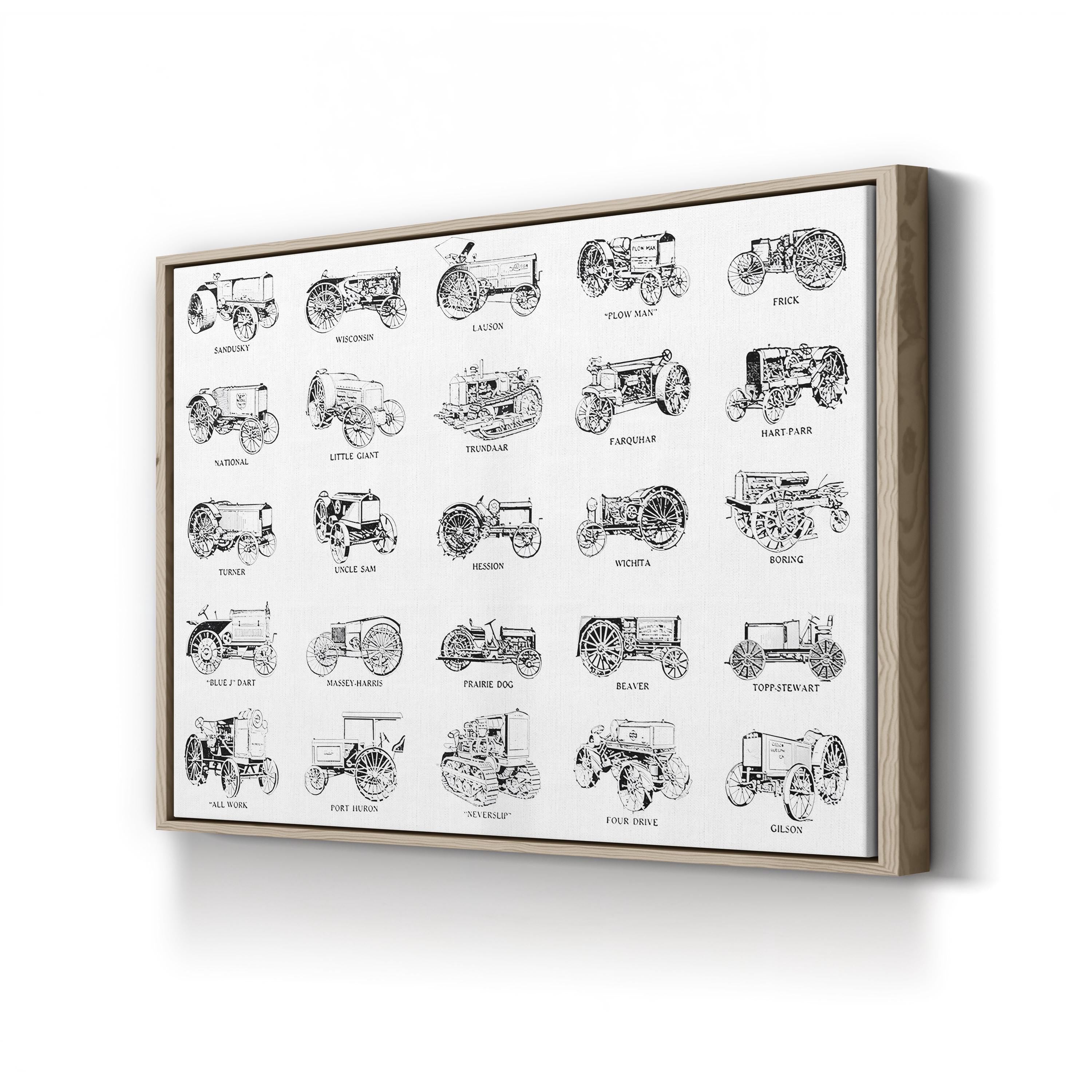 Vintage Tractor Frontier – Period Illustration Wall Art | Western Landscape Canvas Print