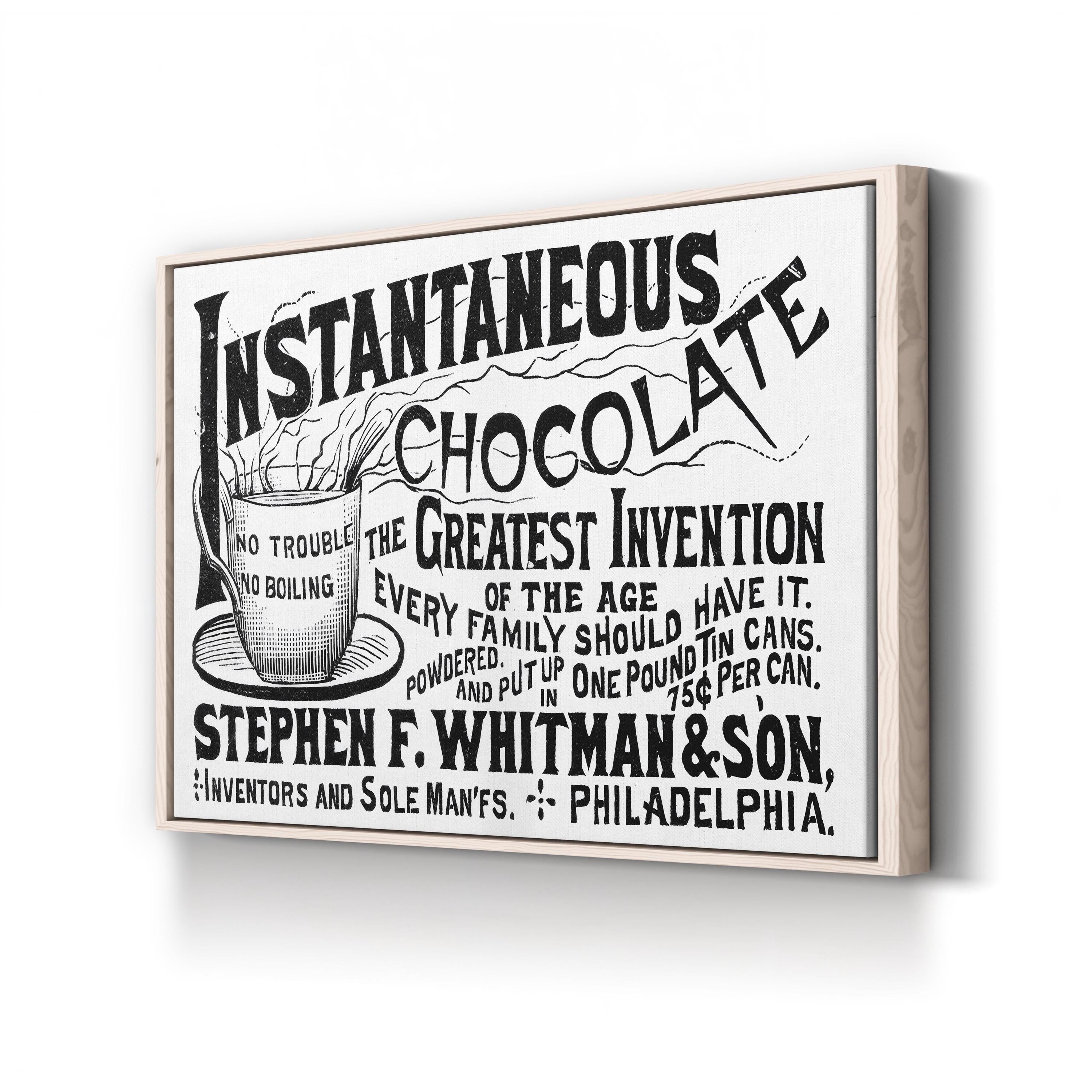 1893 Vintage Hot Chocolate Advertisement Wall Art