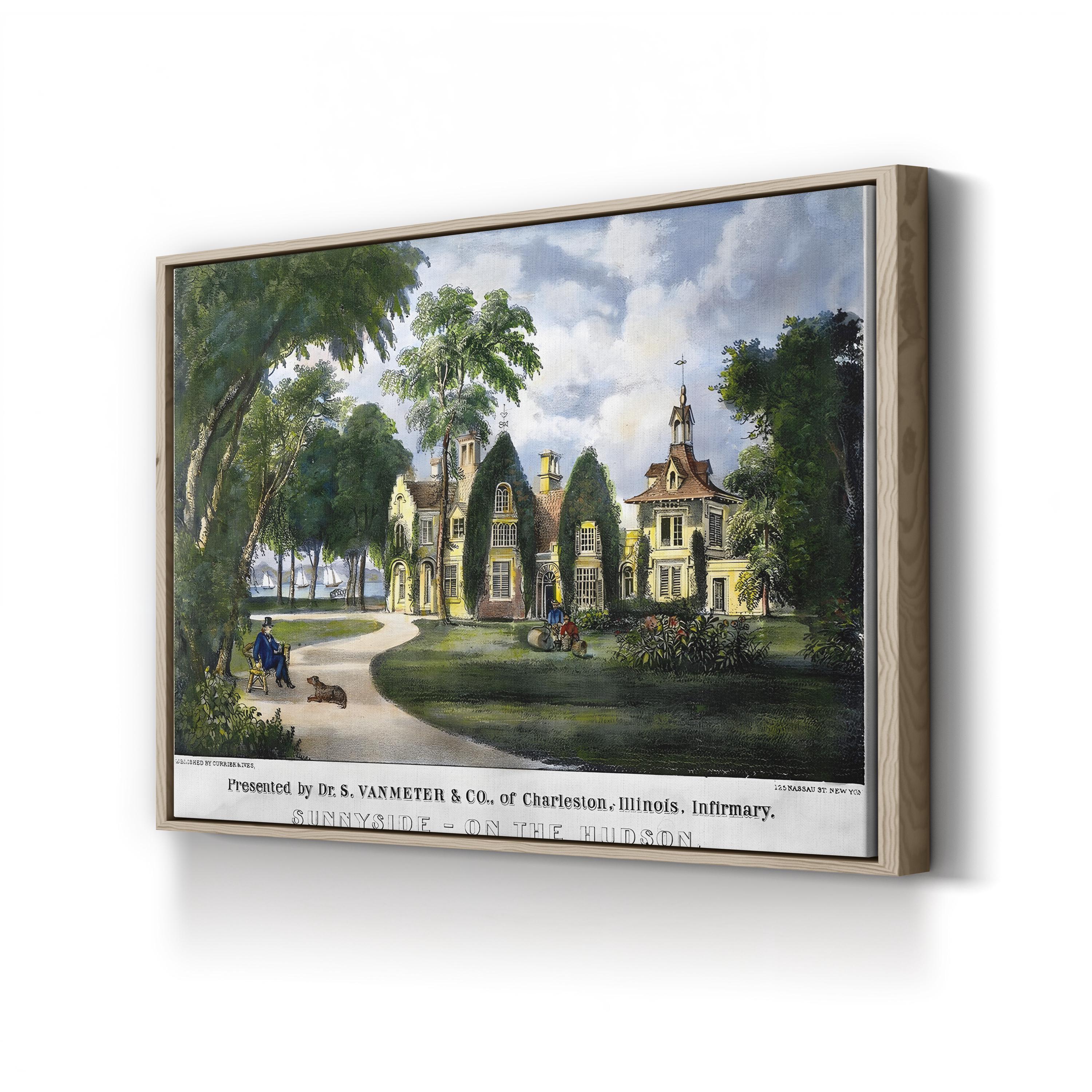 Washington Irving’s Sunnyside Home – Period Illustration Wall Art | Historic Architecture Canvas Print