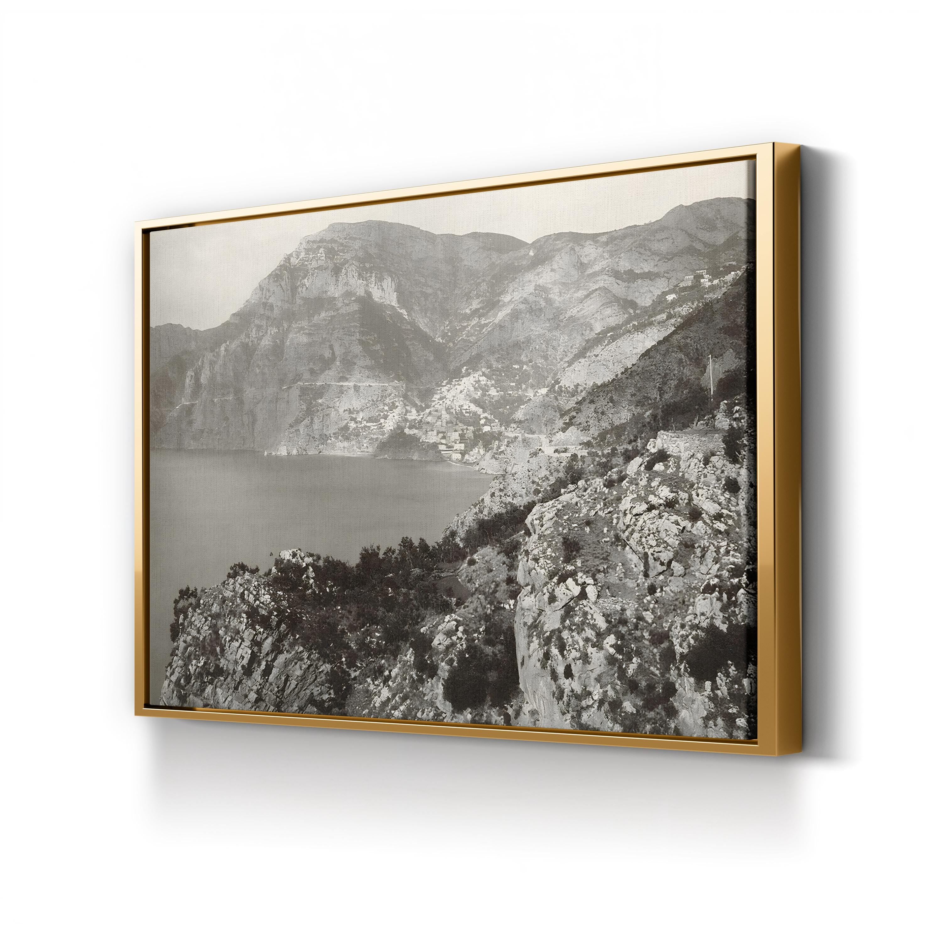 Vintage Positano Amalfi Coast – Period Illustration Wall Art | Mediterranean Canvas Print