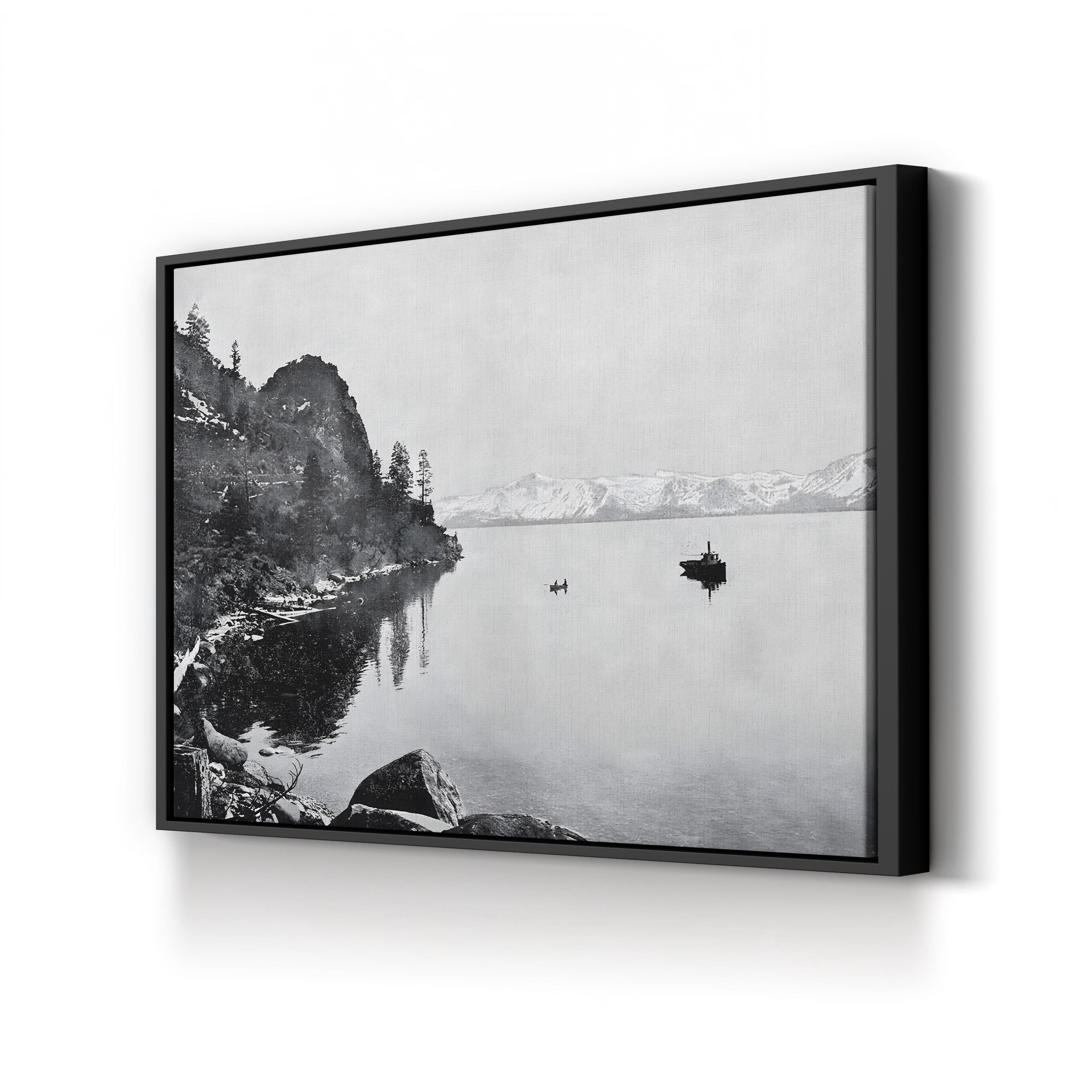 Lake Tahoe, 1890s – Vintage Photography Wall Art | Mountain Landscape Canvas Print