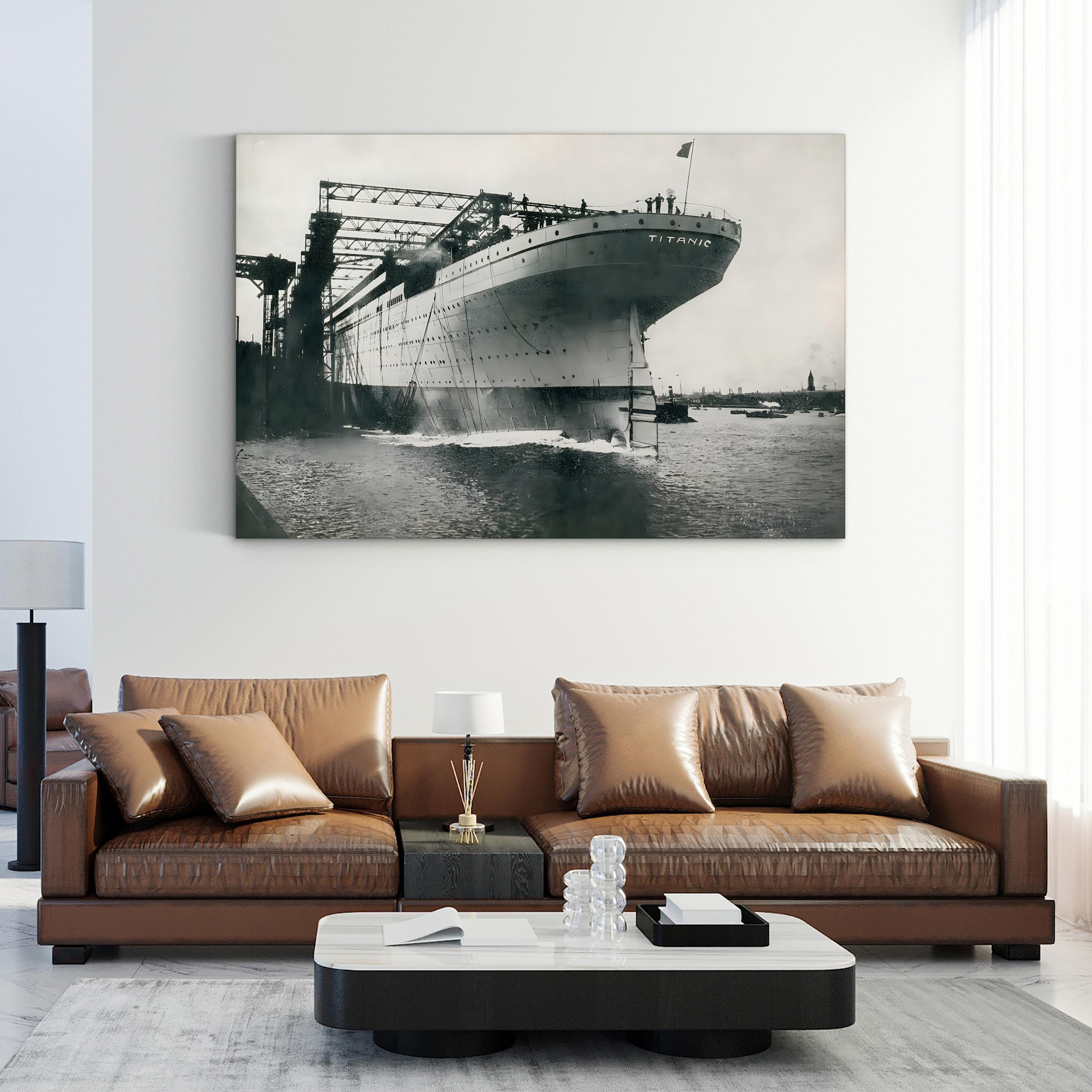 Titanic Launch Canvas Print – 1911 Belfast Historic Maritime Photography