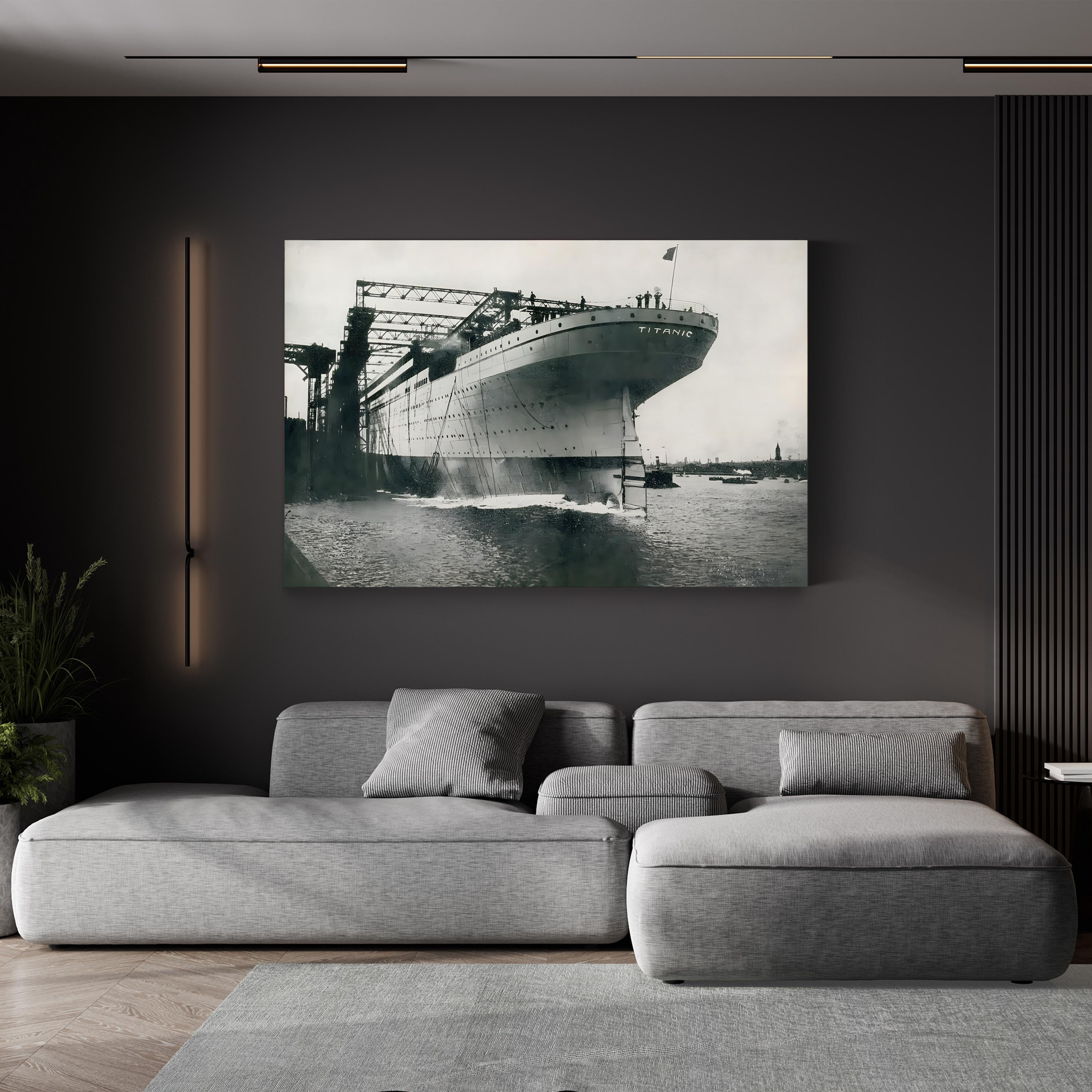 Titanic Launch Canvas Print – 1911 Belfast Historic Maritime Photography