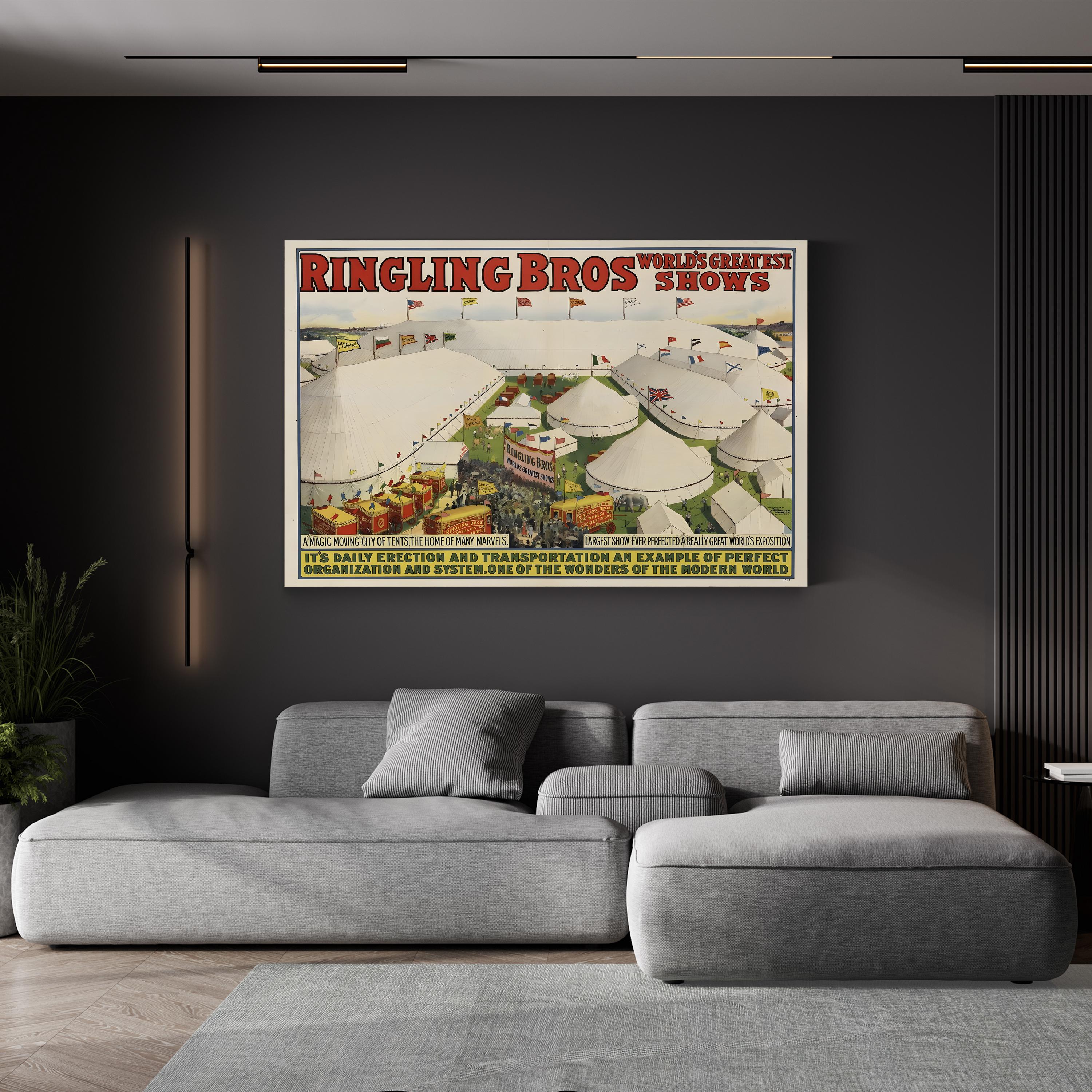 Vintage 1913 Circus Poster – Period Illustration Wall Art | Historic Americana Canvas Print