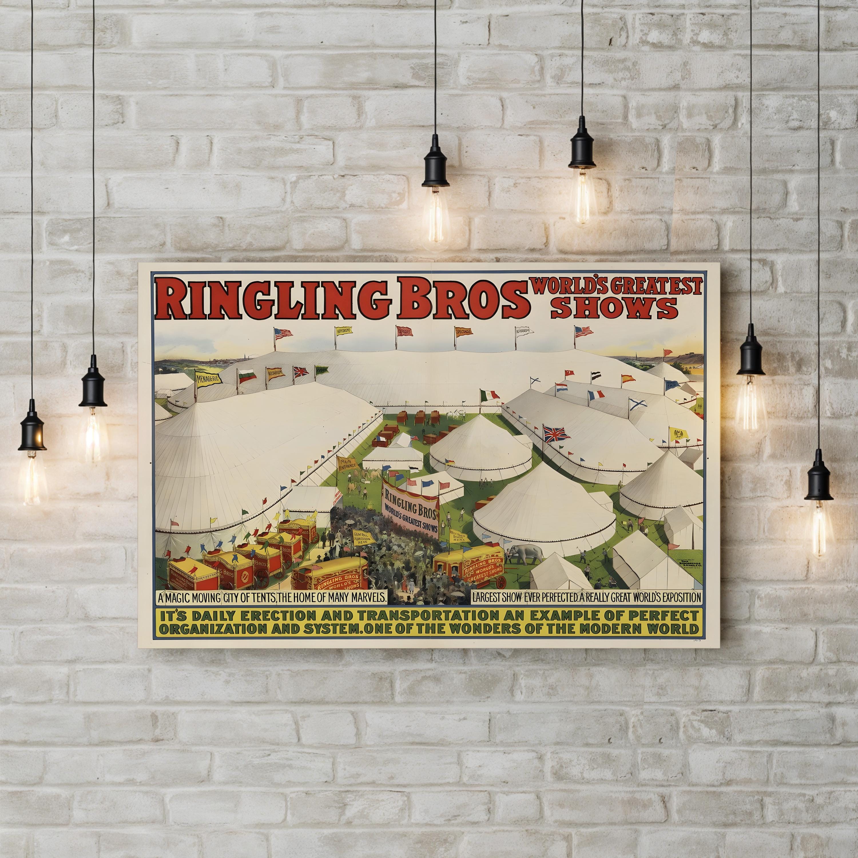 Vintage 1913 Circus Poster – Period Illustration Wall Art | Historic Americana Canvas Print