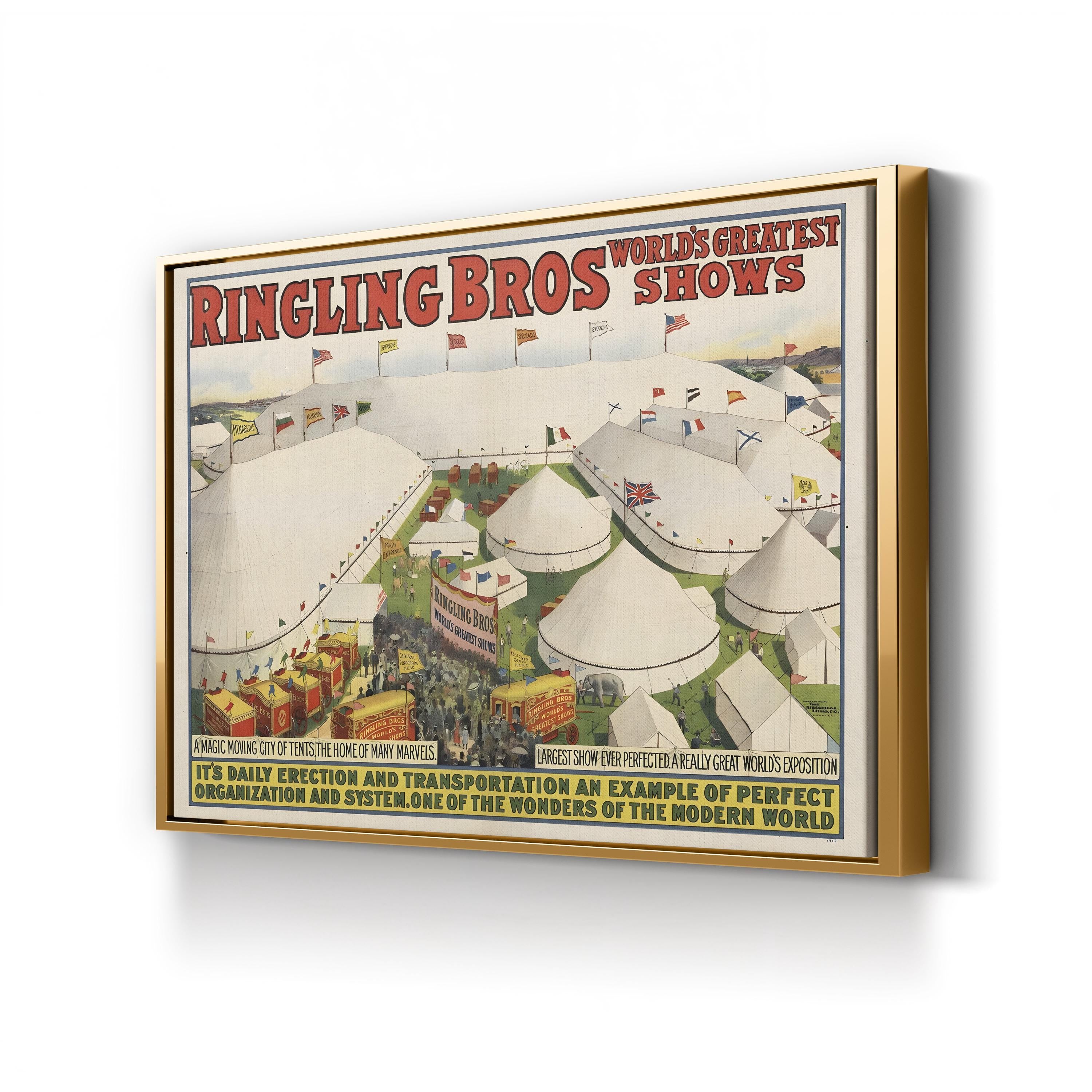 Vintage 1913 Circus Poster – Period Illustration Wall Art | Historic Americana Canvas Print