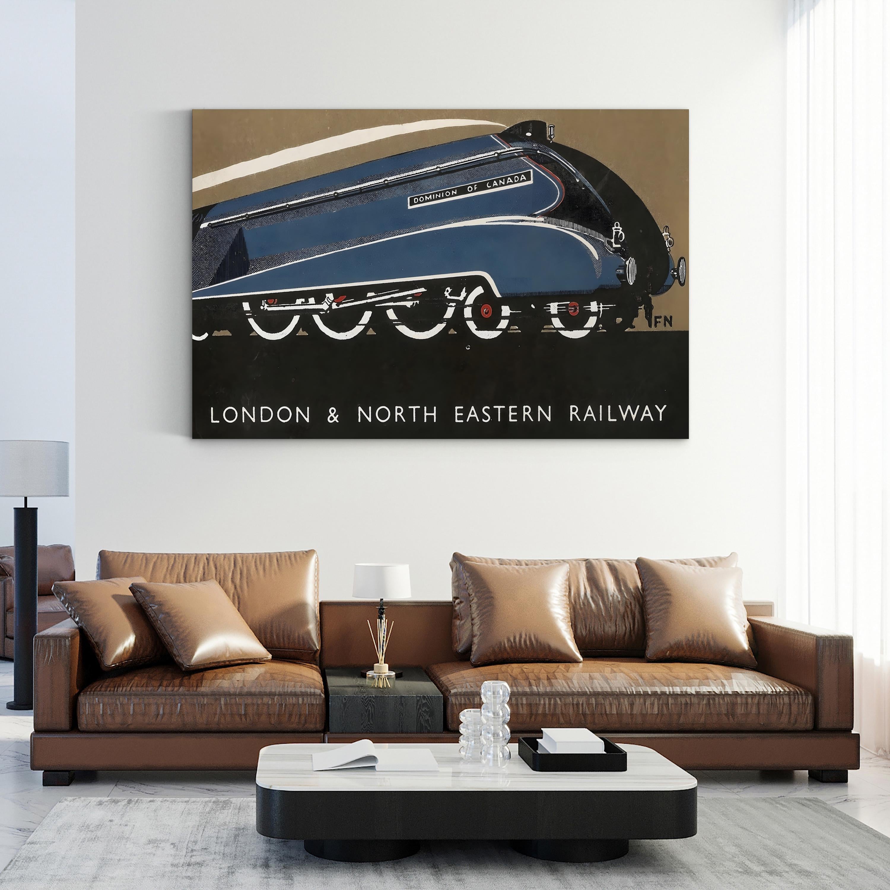 LNER Streamliner, 1930s – Period Illustration Wall Art | Art Deco Travel Canvas Print