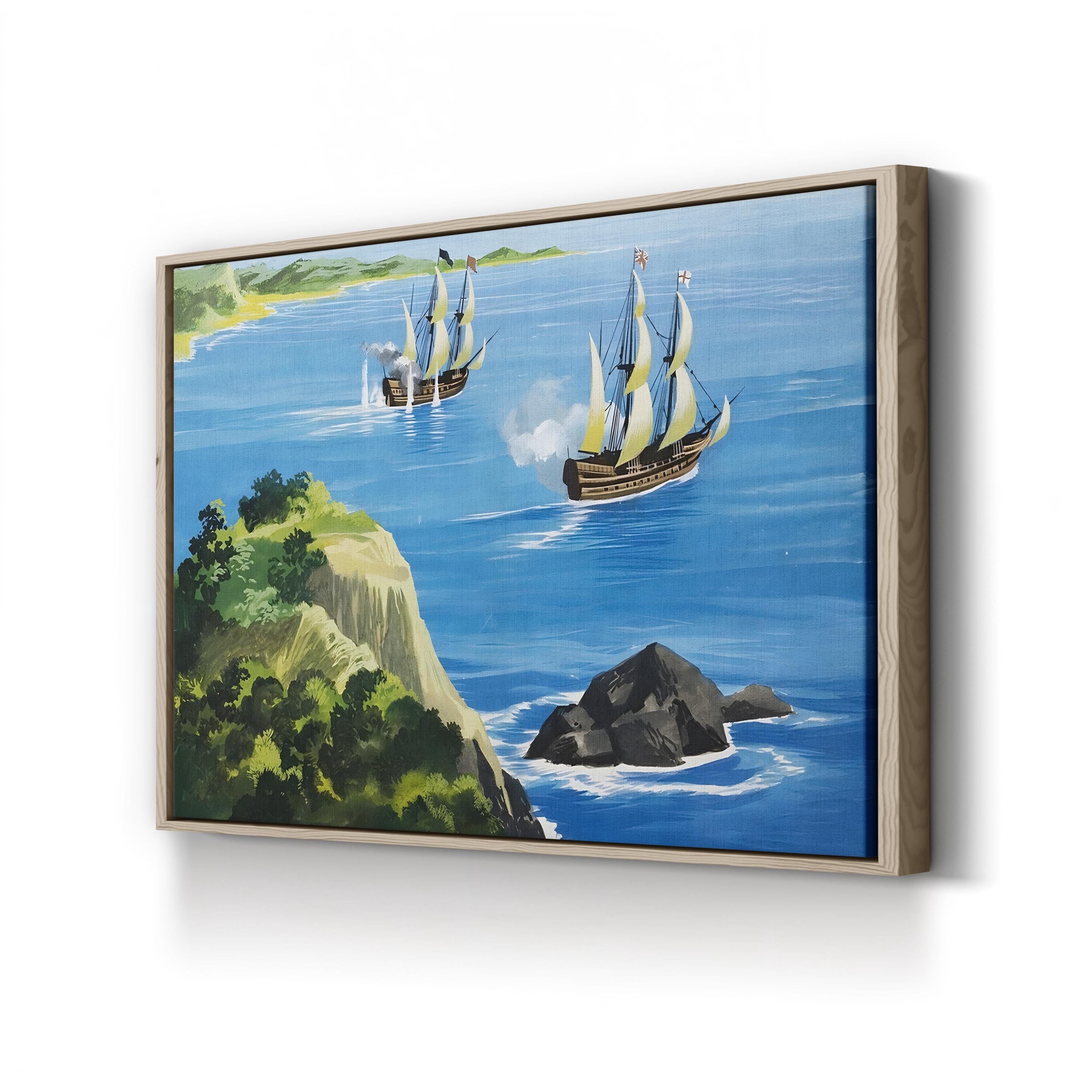 Men of the Jolly Roger – Period Illustration Wall Art | Vintage Pirate Ship Canvas Print