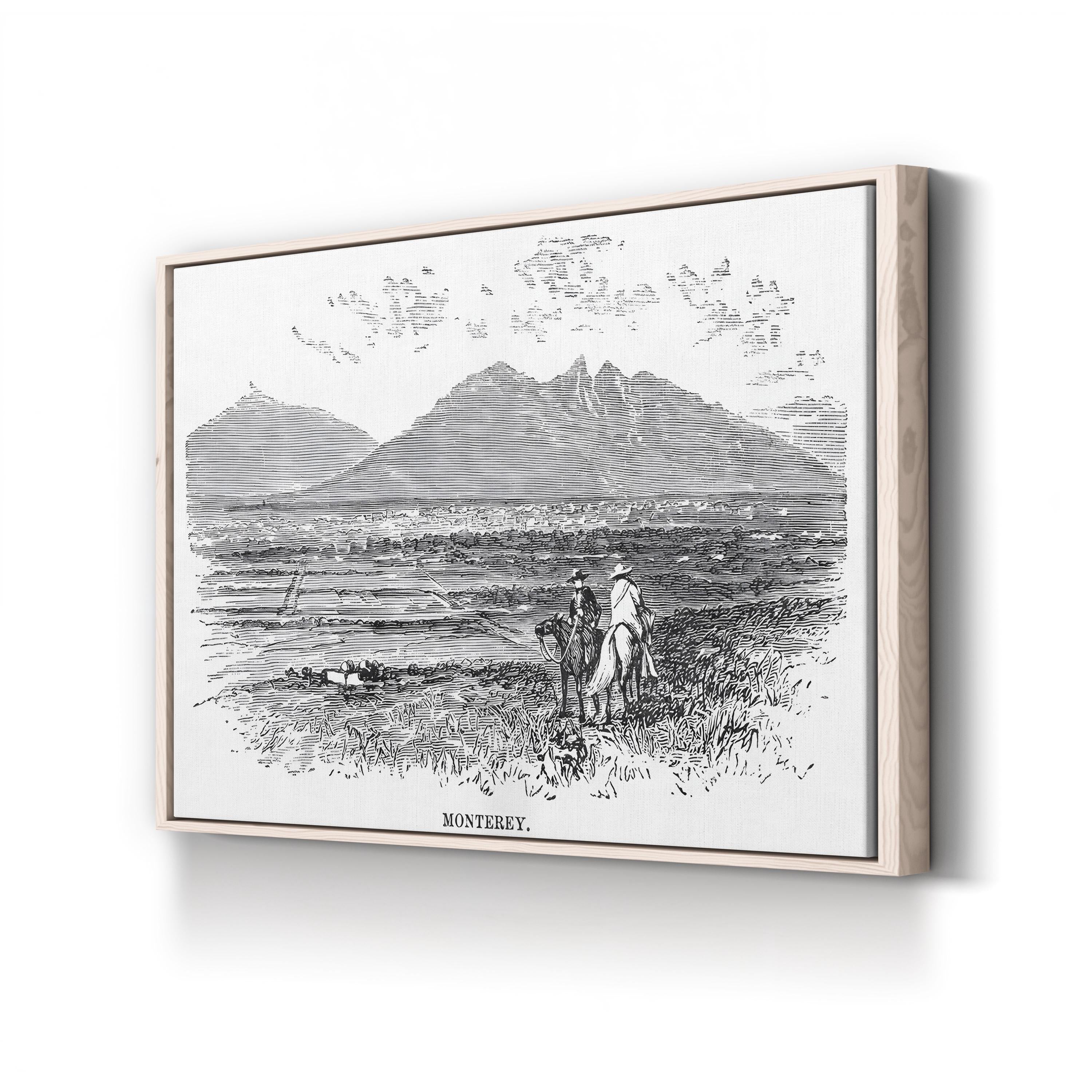 Monterrey Mexico, 1846 – Period Illustration Wall Art | Black & White Engraving Canvas Print
