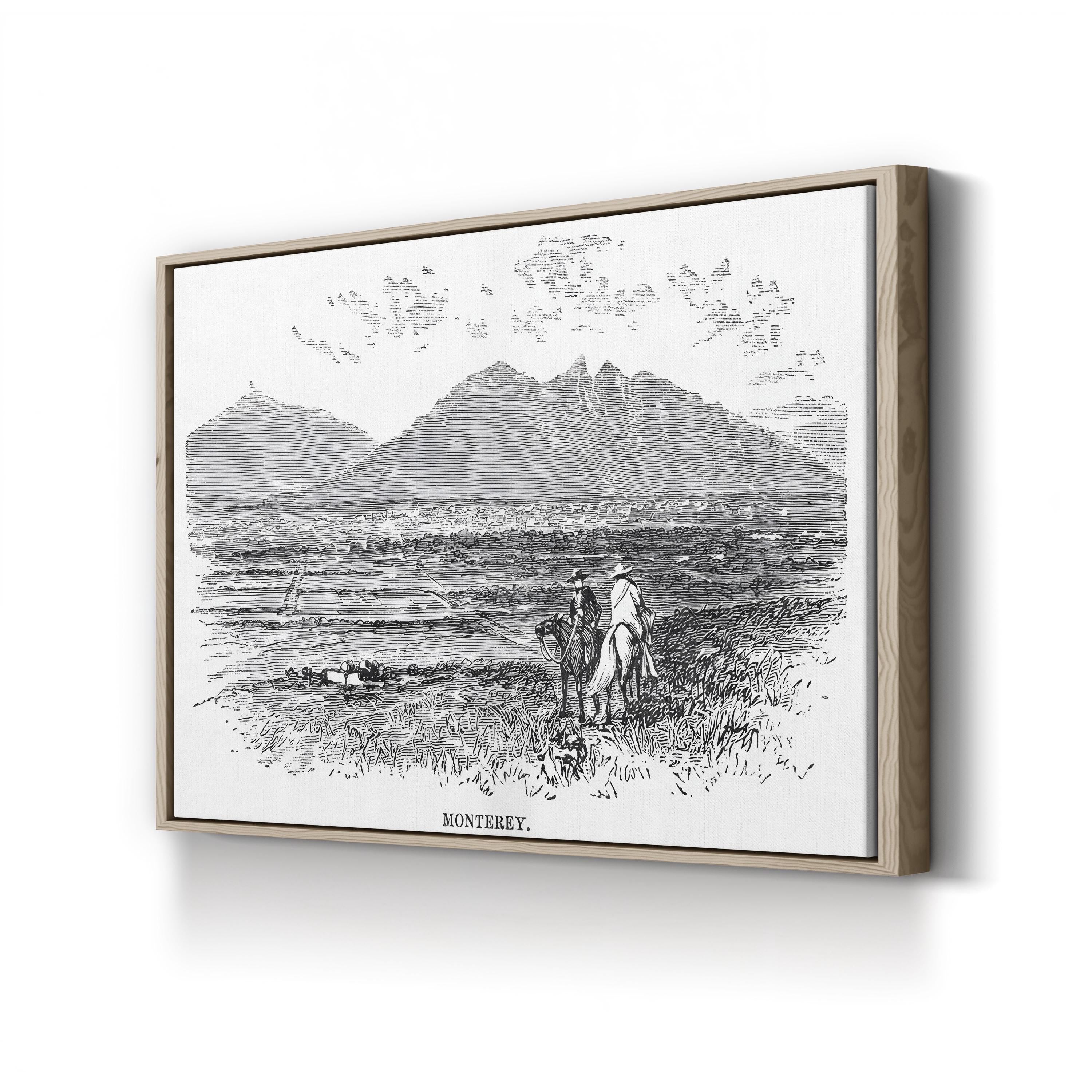 Monterrey Mexico, 1846 – Period Illustration Wall Art | Black & White Engraving Canvas Print