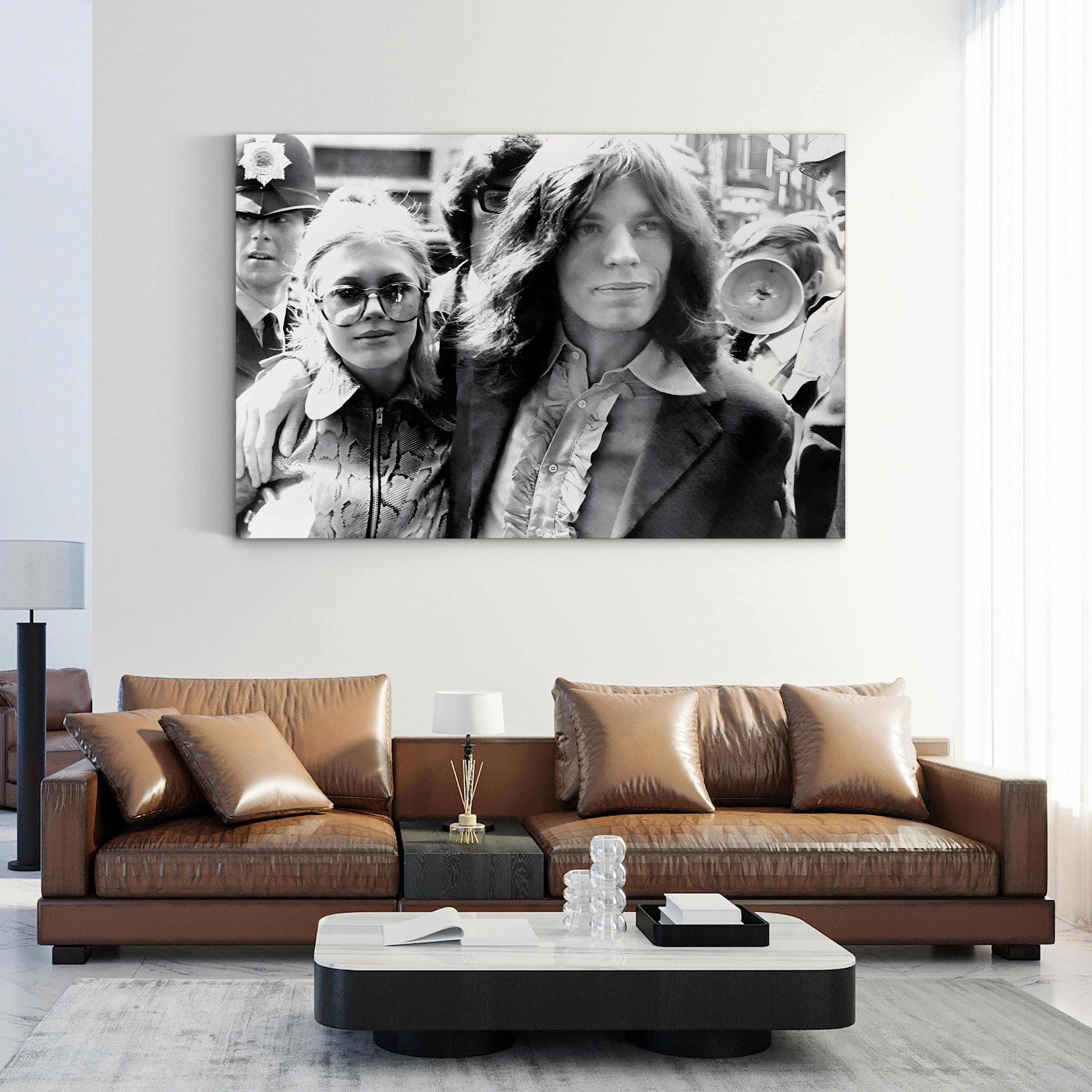 Mick Jagger & Marianne Faithfull 1969 – Vintage Photography Wall Art | Black & White Music Canvas Print