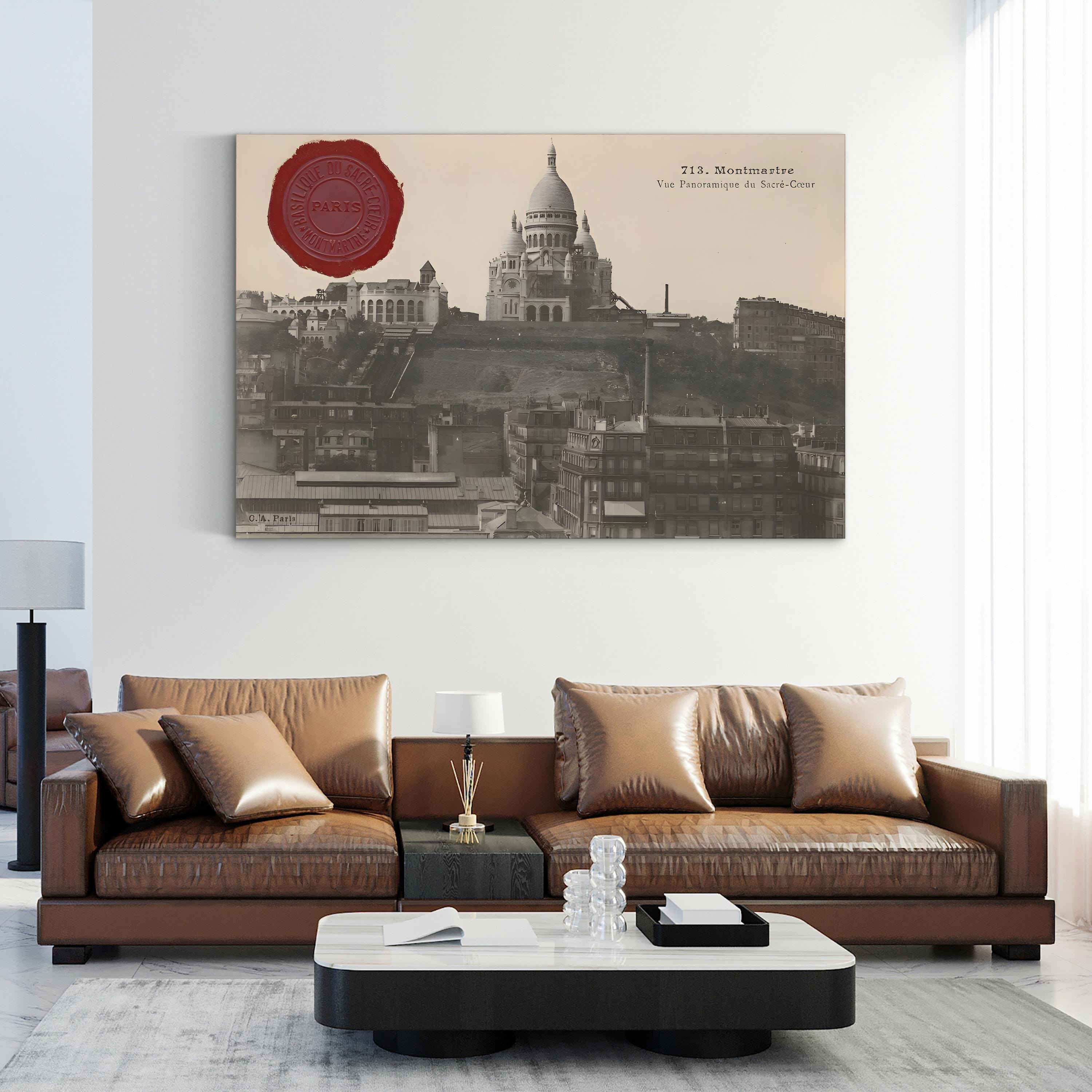 Montmartre & Sacré-Cœur, Paris – Vintage Photography Wall Art | Historic Cityscape Canvas Print