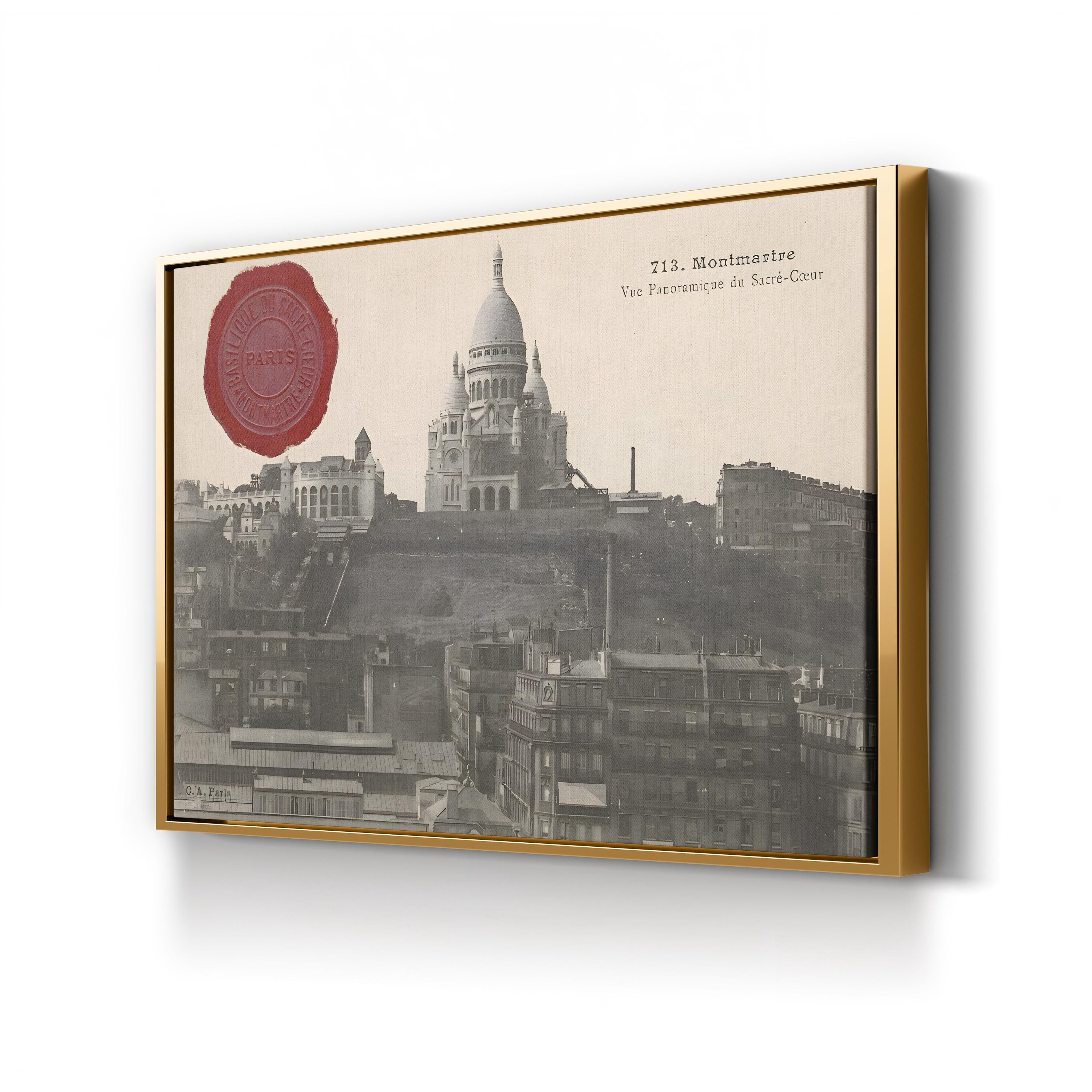 Montmartre & Sacré-Cœur, Paris – Vintage Photography Wall Art | Historic Cityscape Canvas Print