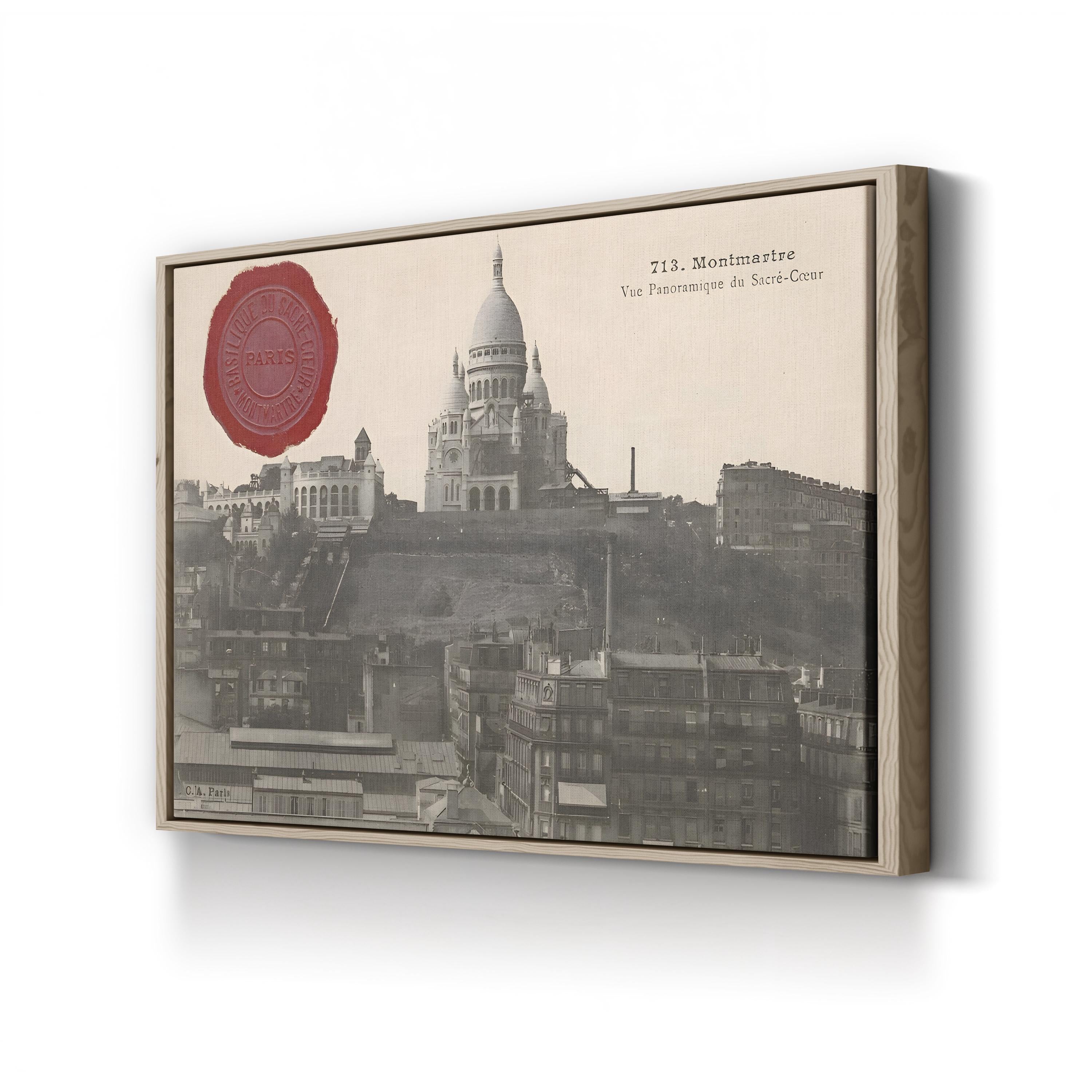 Montmartre & Sacré-Cœur, Paris – Vintage Photography Wall Art | Historic Cityscape Canvas Print