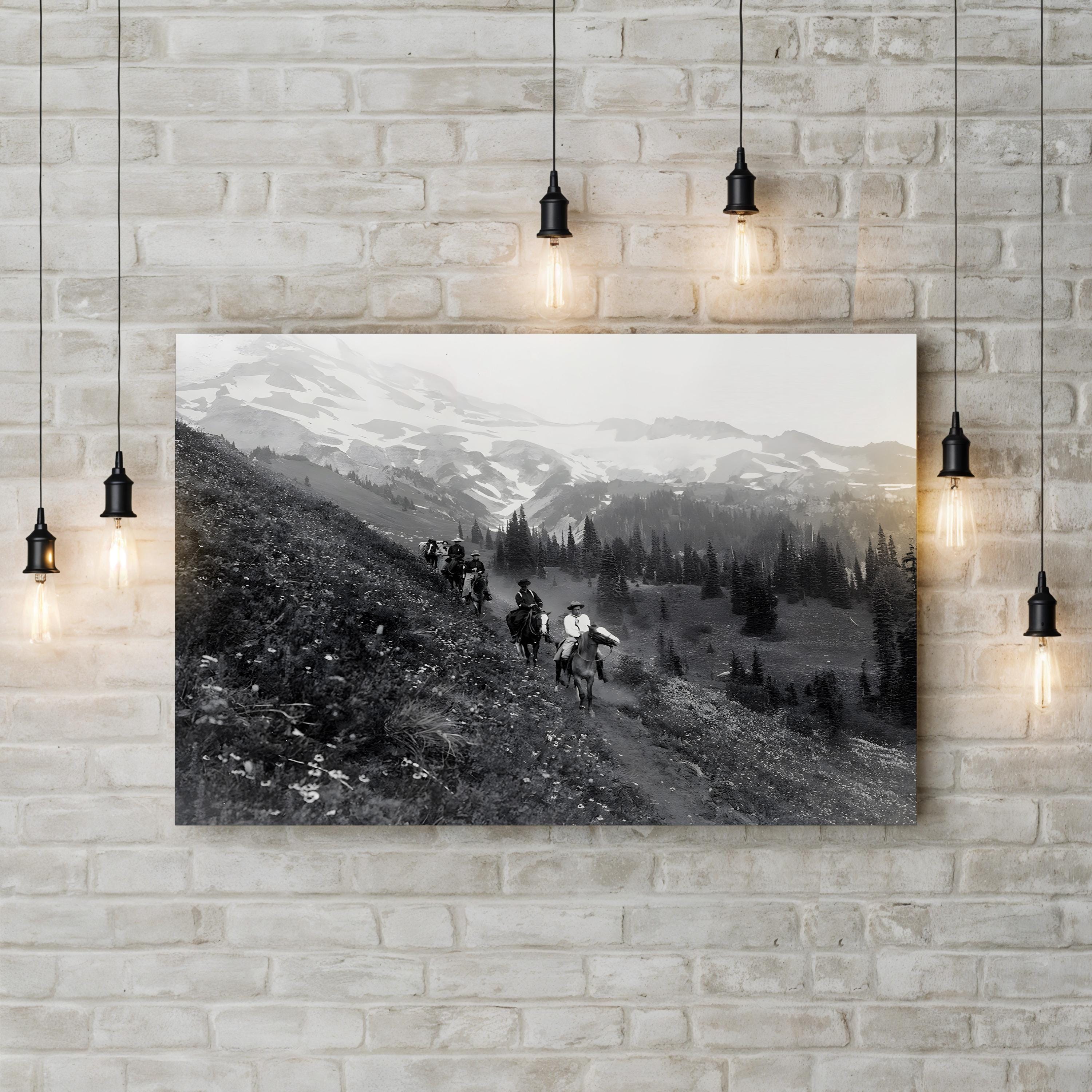 Mount Rainier National Park – Vintage Photography Wall Art | Mountain Landscape Canvas Print