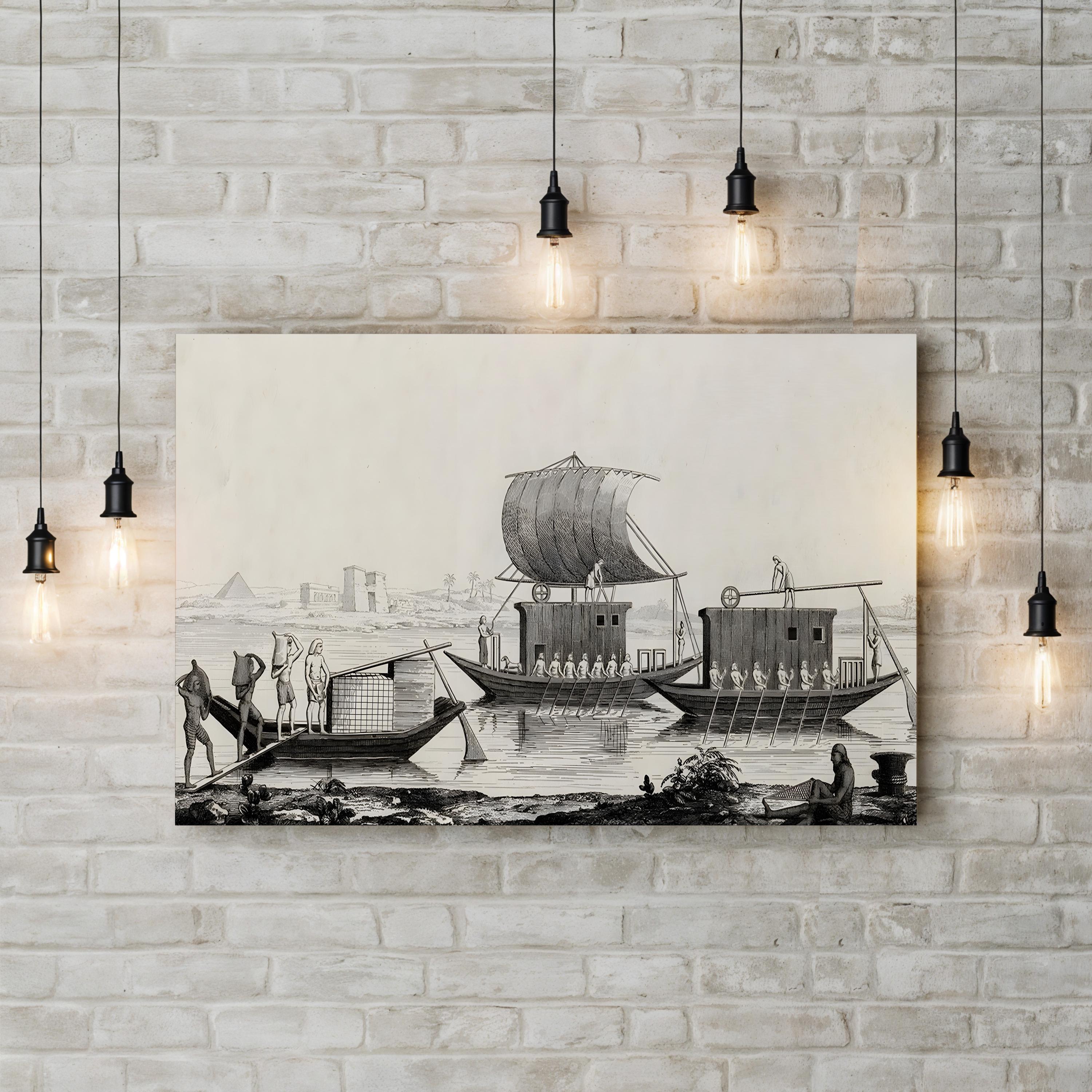 Navigation du Nil – Period Illustration Wall Art | 19th-Century Maritime Canvas Print