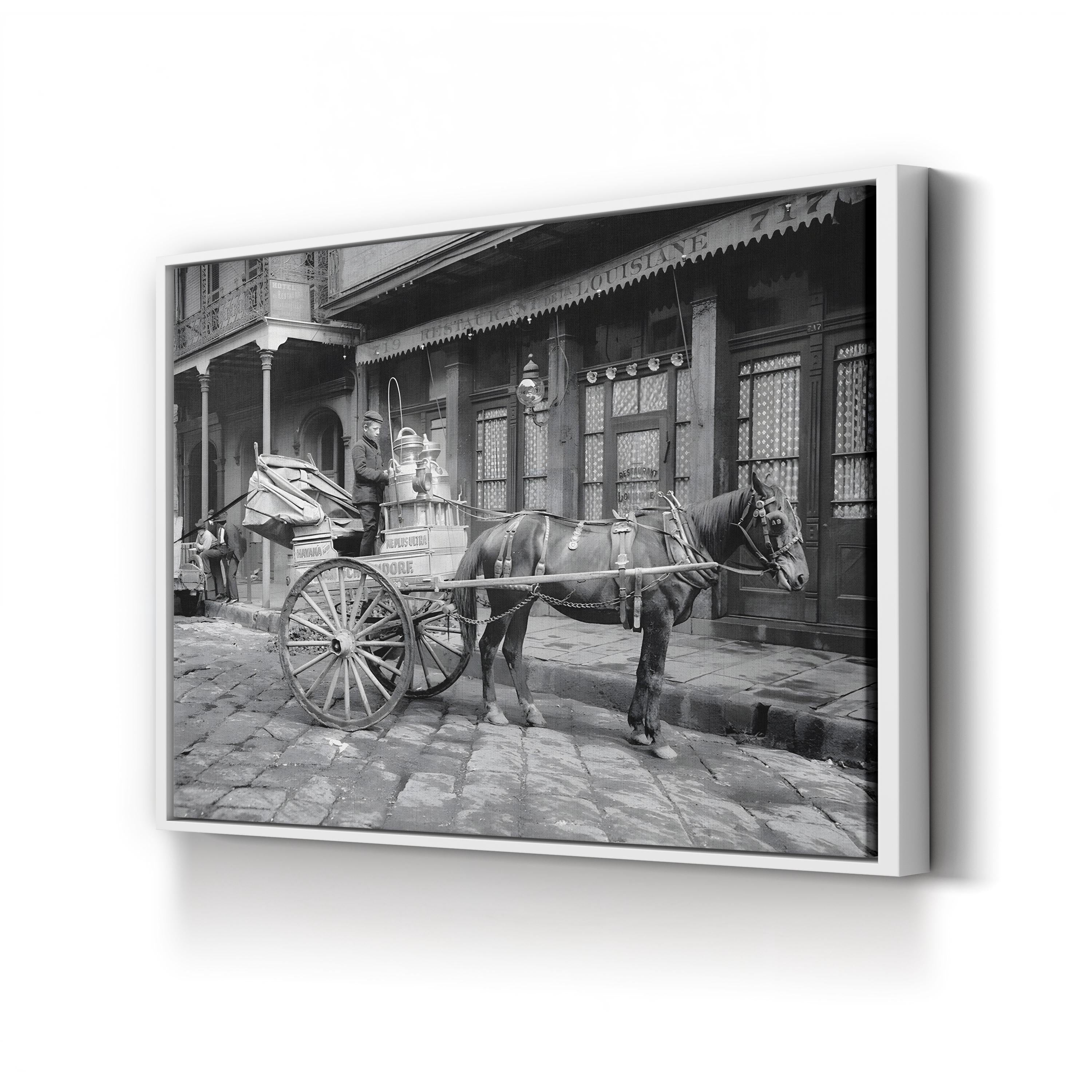 New Orleans Milk Cart, 1903 – Vintage Photography Wall Art | Street Scene Canvas Print