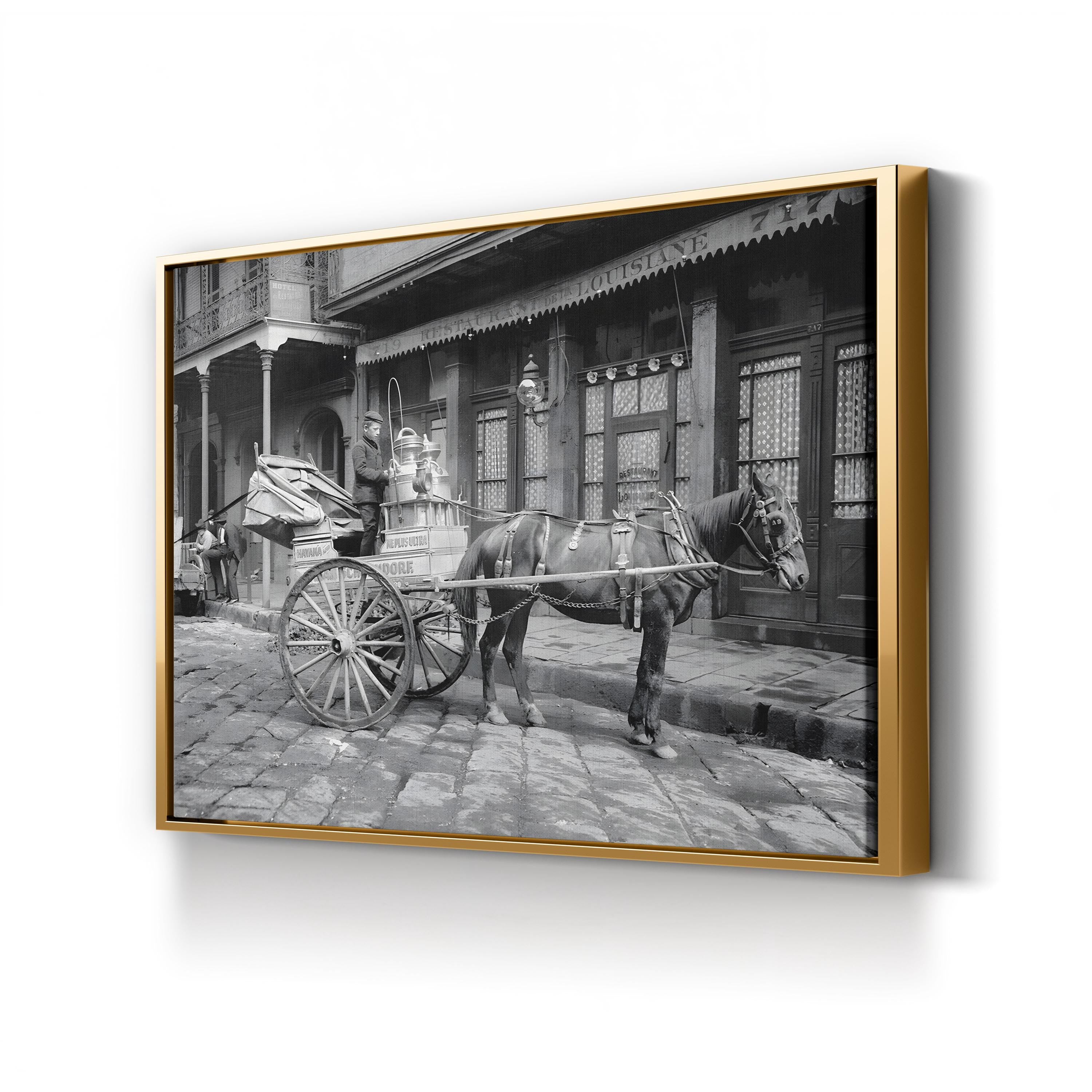 New Orleans Milk Cart, 1903 – Vintage Photography Wall Art | Street Scene Canvas Print