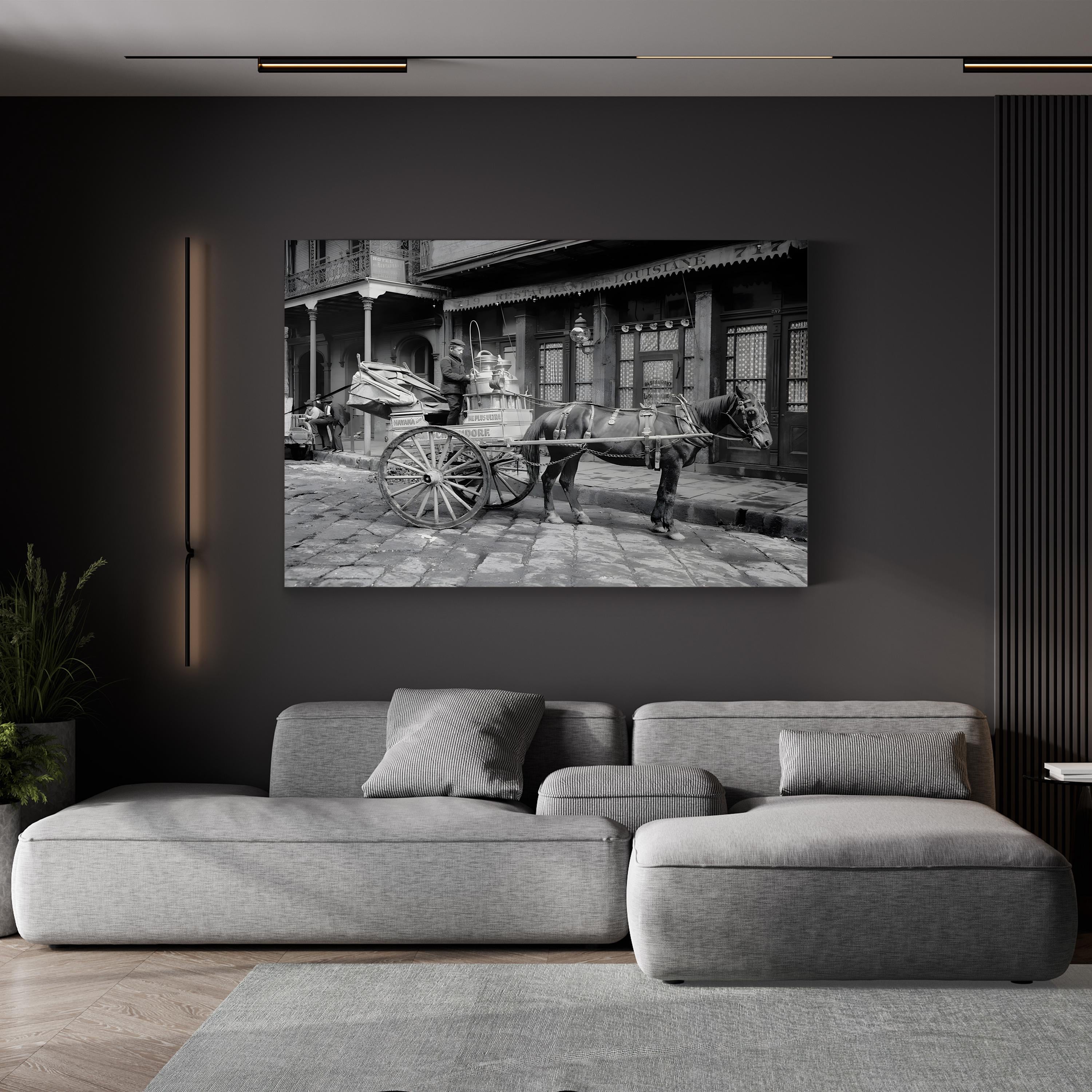 New Orleans Milk Cart, 1903 – Vintage Photography Wall Art | Street Scene Canvas Print