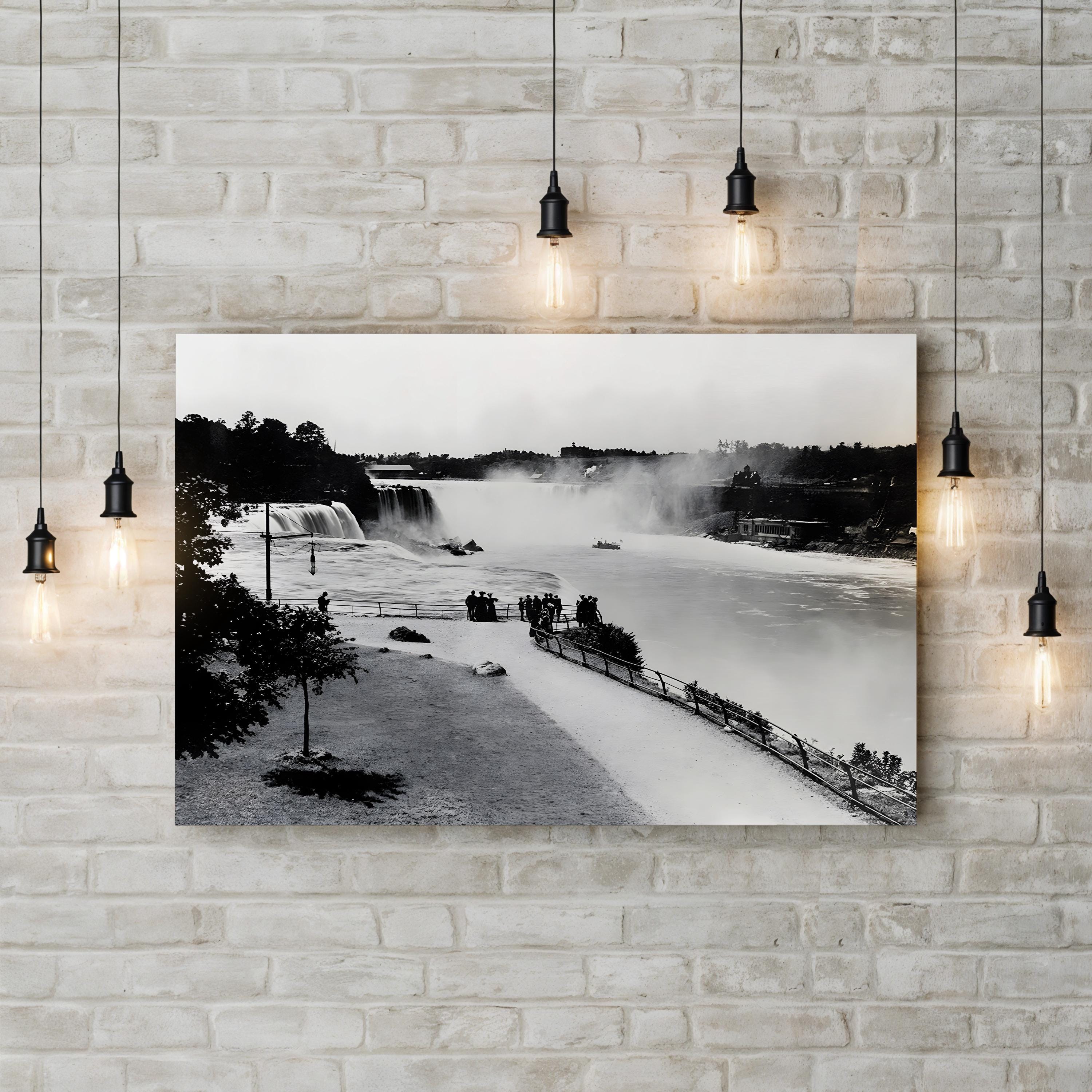 Niagara Falls, 1905 – Vintage Black and White Scenic Photograph Wall Art