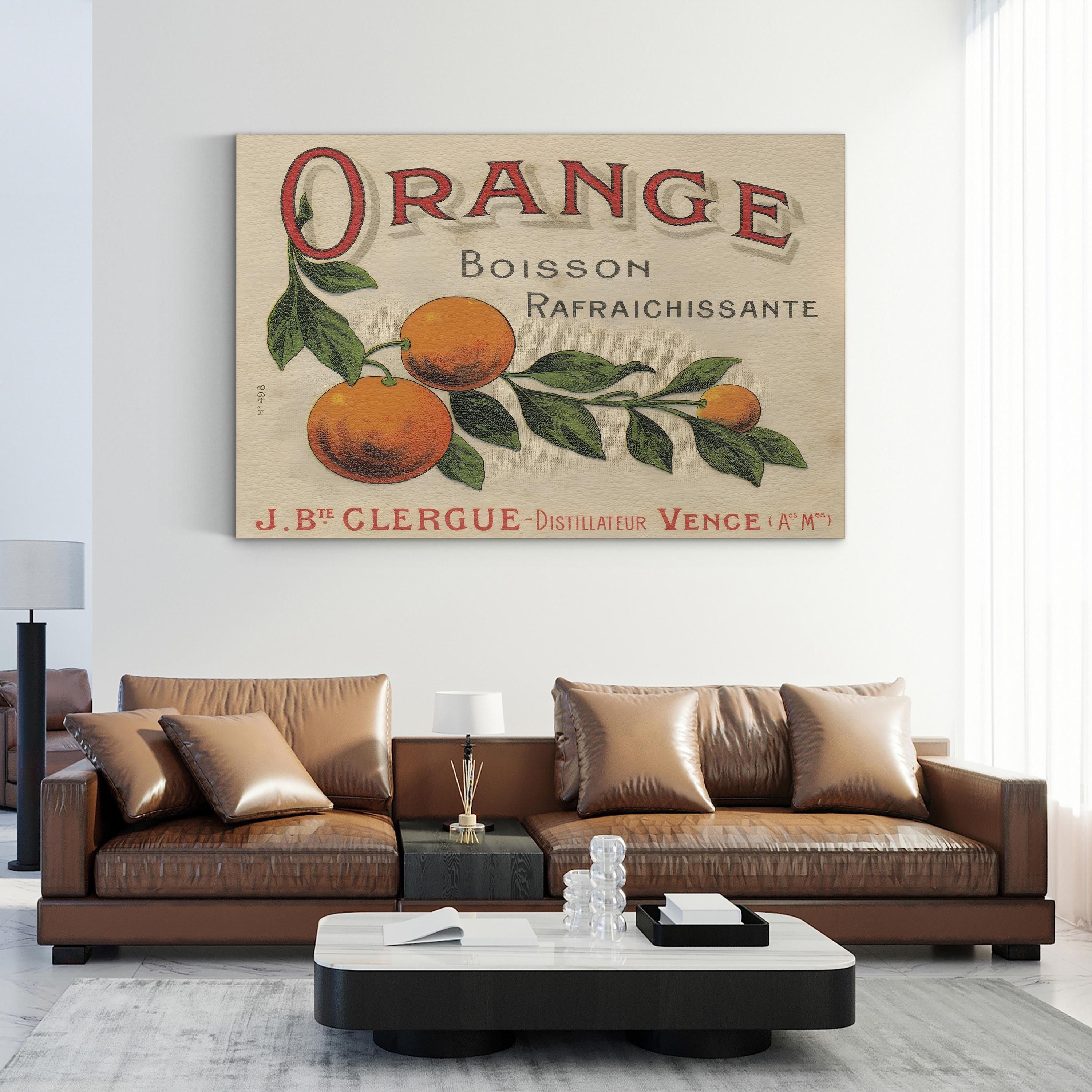 French Orange Label – Period Illustration Wall Art | Retro Kitchen Canvas Print