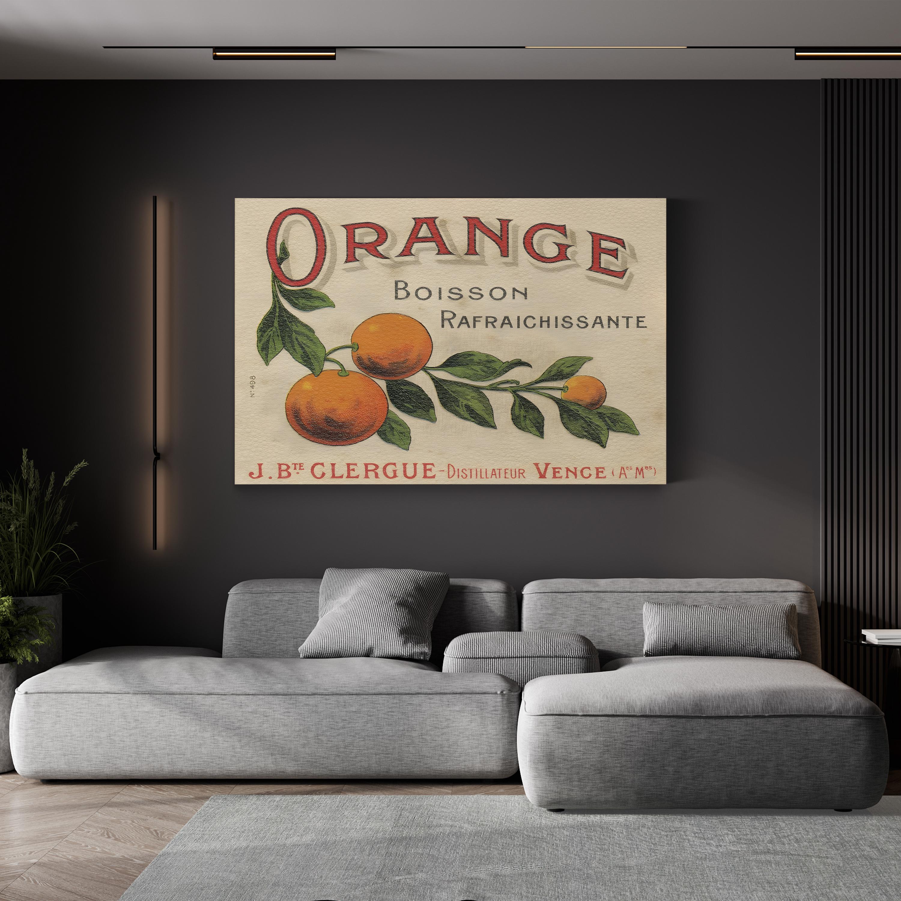 French Orange Label – Period Illustration Wall Art | Retro Kitchen Canvas Print