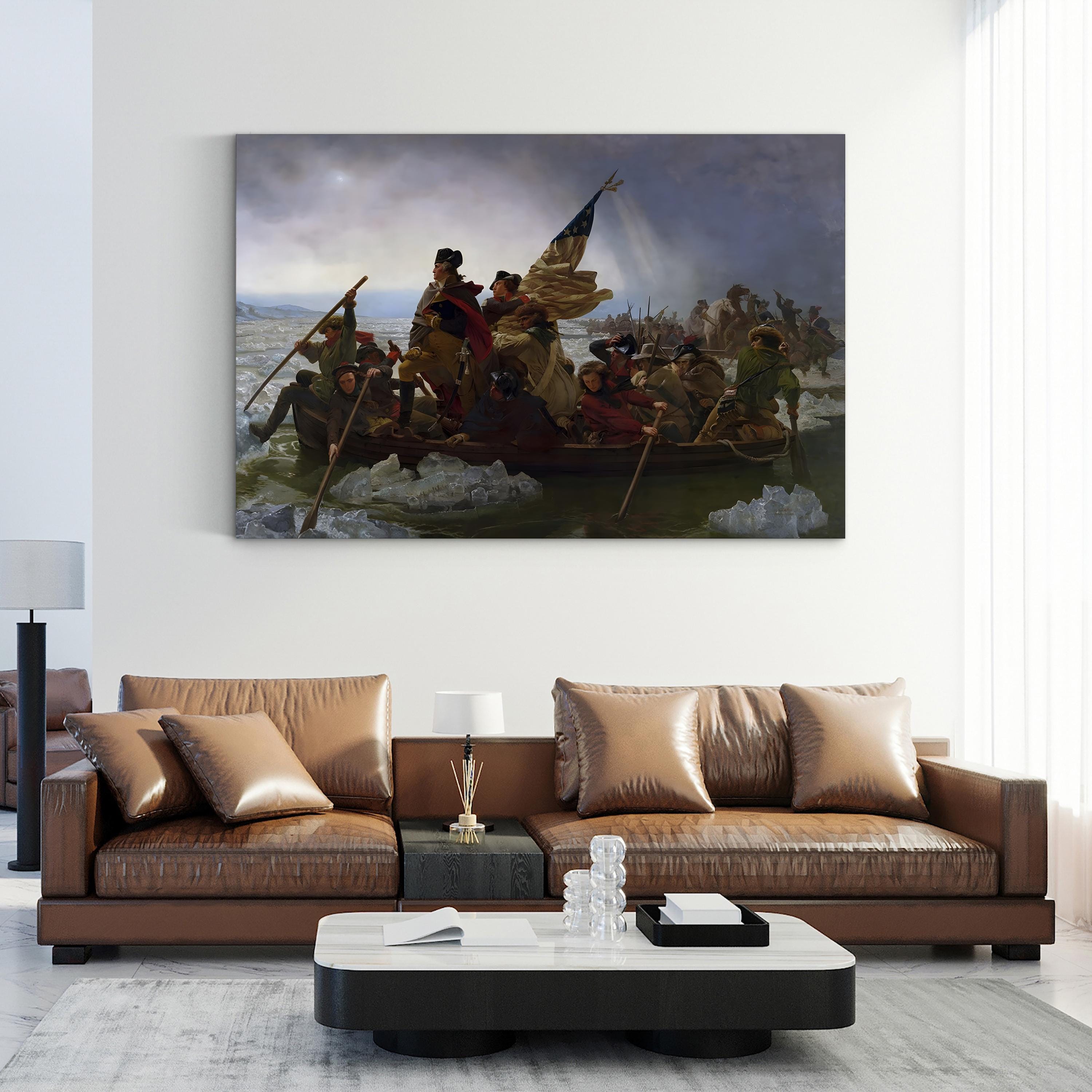 George Washington Crossing the Delaware Canvas Print – American Revolutionary War History Art