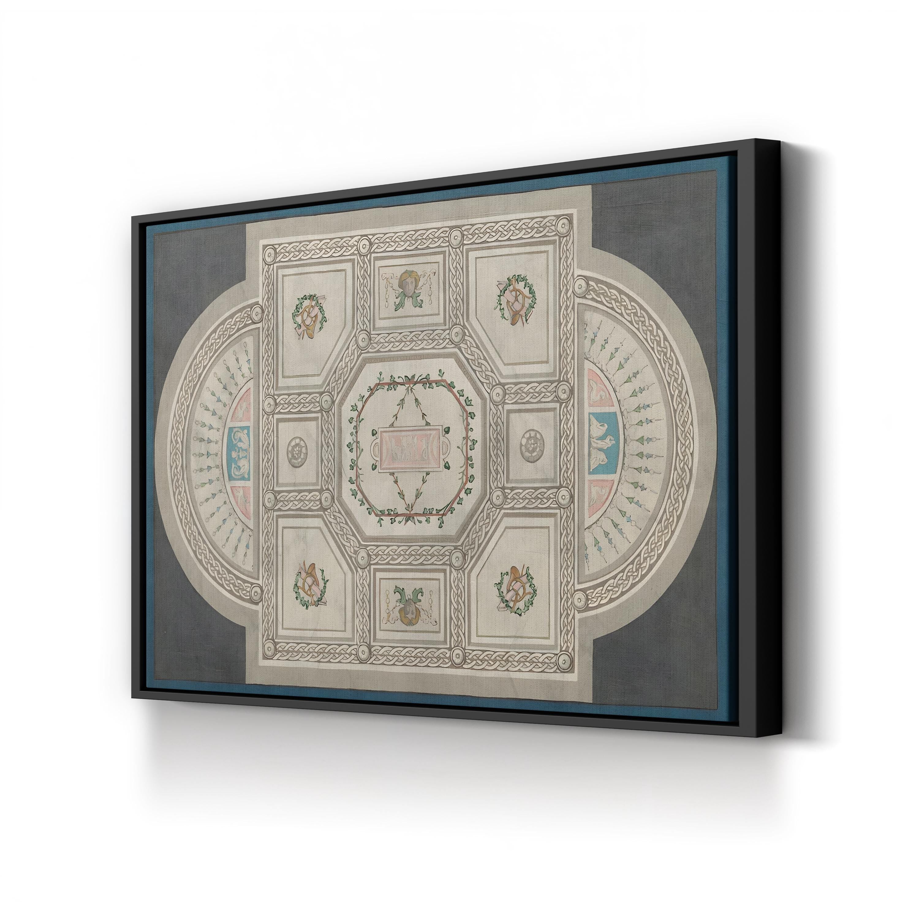 Parisian Ceiling Design by June Erica Vess canvas print in Black framed canvas