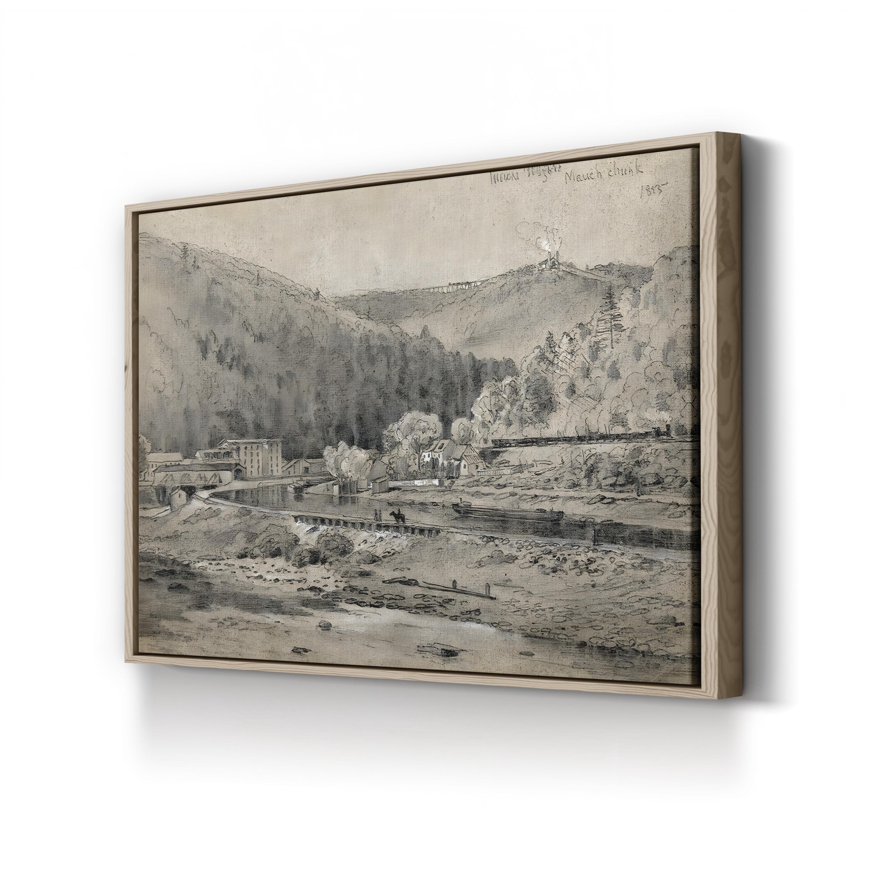 Mauch Chunk, Mount Pisgah – Period Illustration Wall Art | Historic Pennsylvania Canvas Print