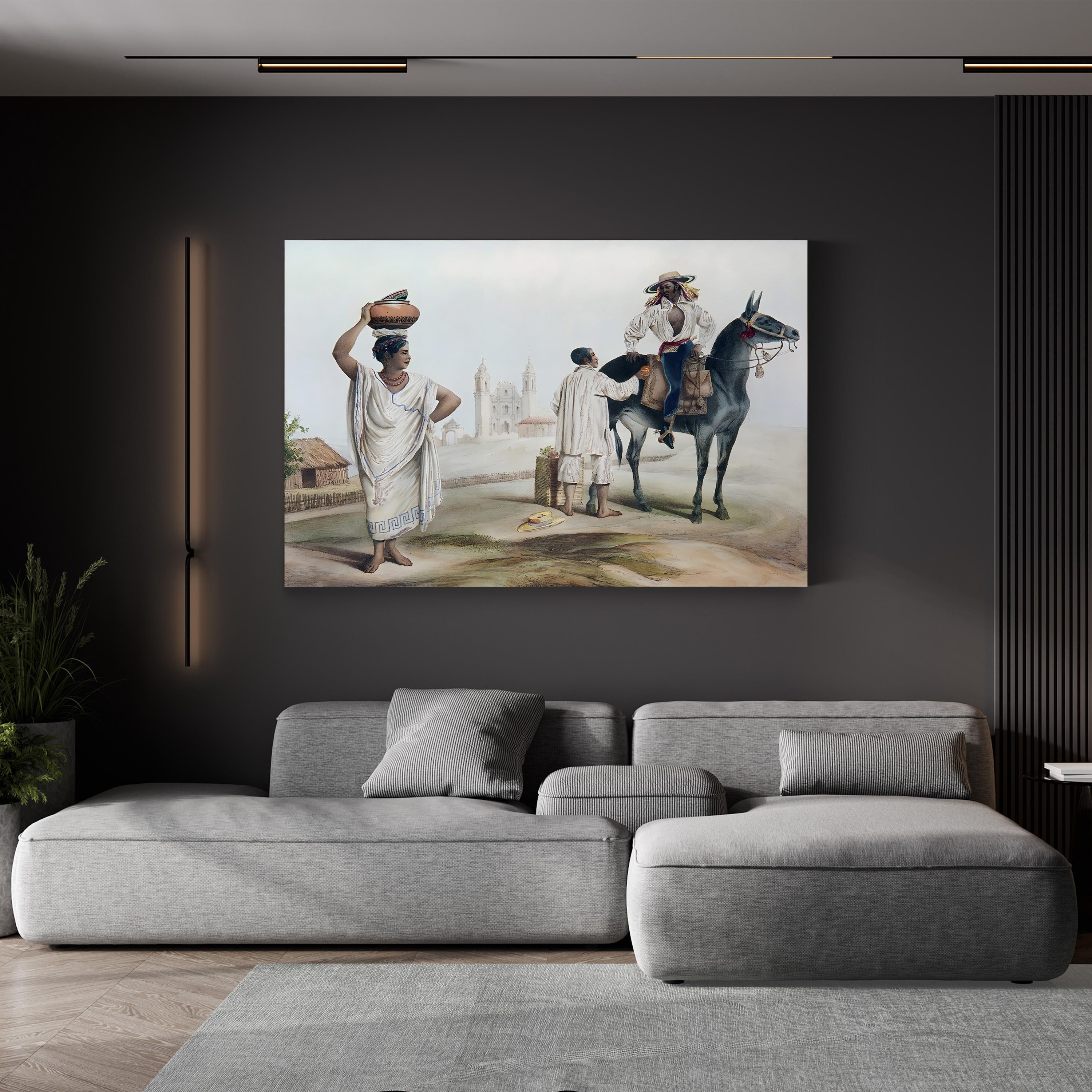People of Tierra Caliente – Carlos Nebel Wall Art | 1830s Lithograph Canvas Print