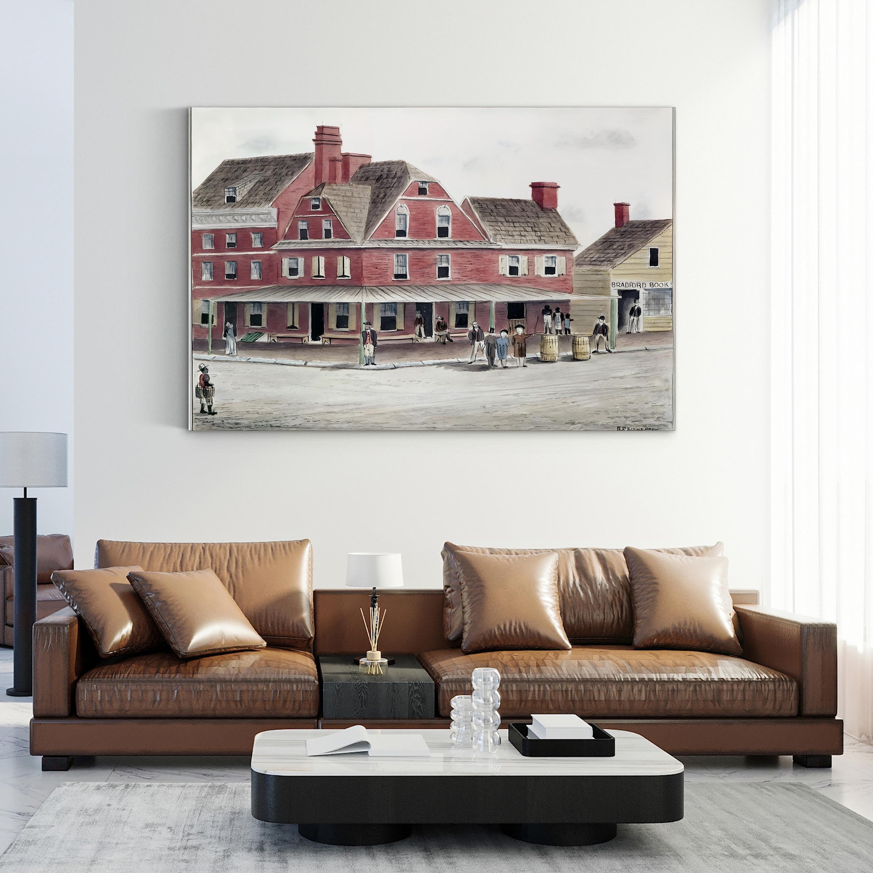 Philadelphia, 1770 – London Coffee House Historic Watercolor Wall Art by Benjamin Ridgeway Evans