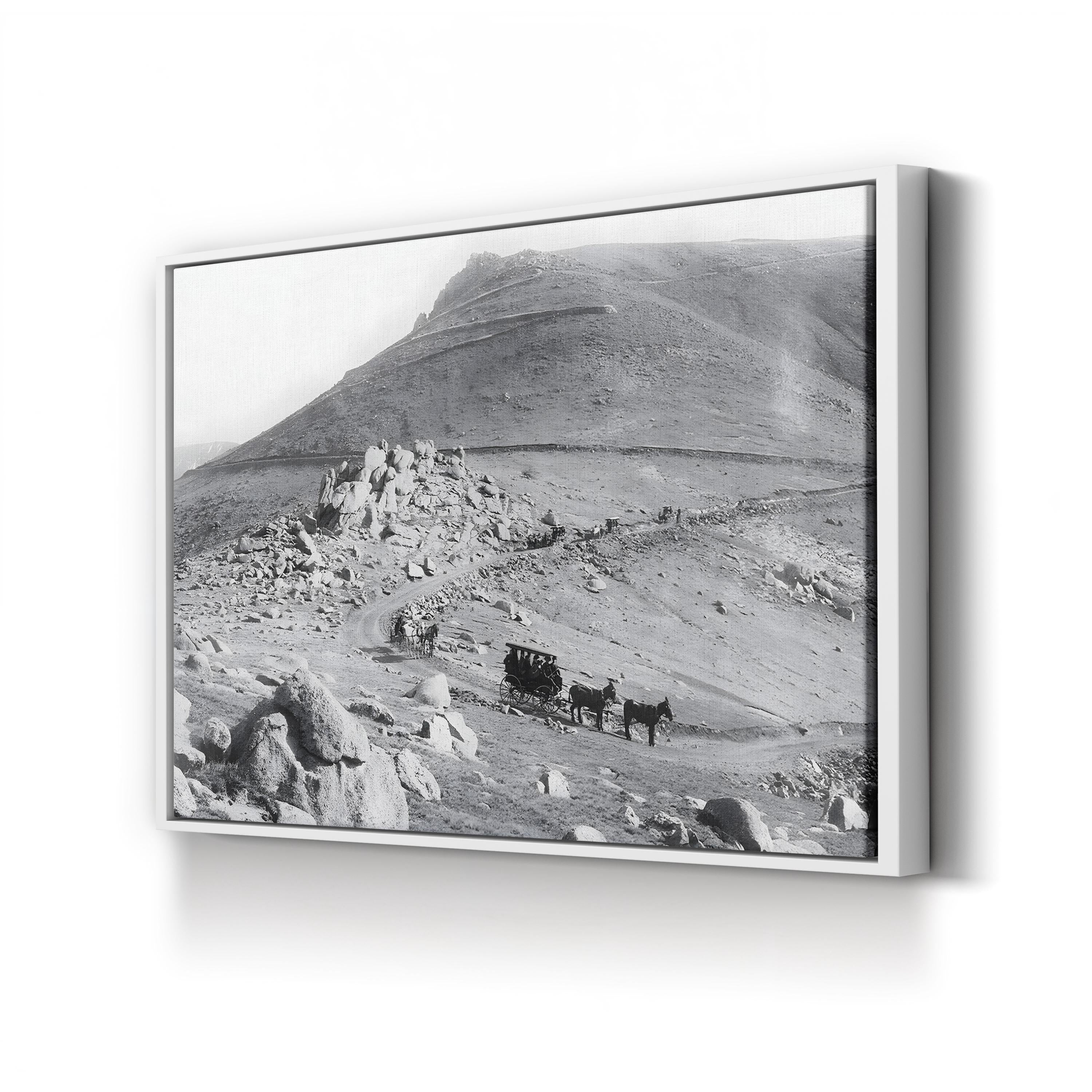Pikes Peak, 1890s canvas print in a white frame