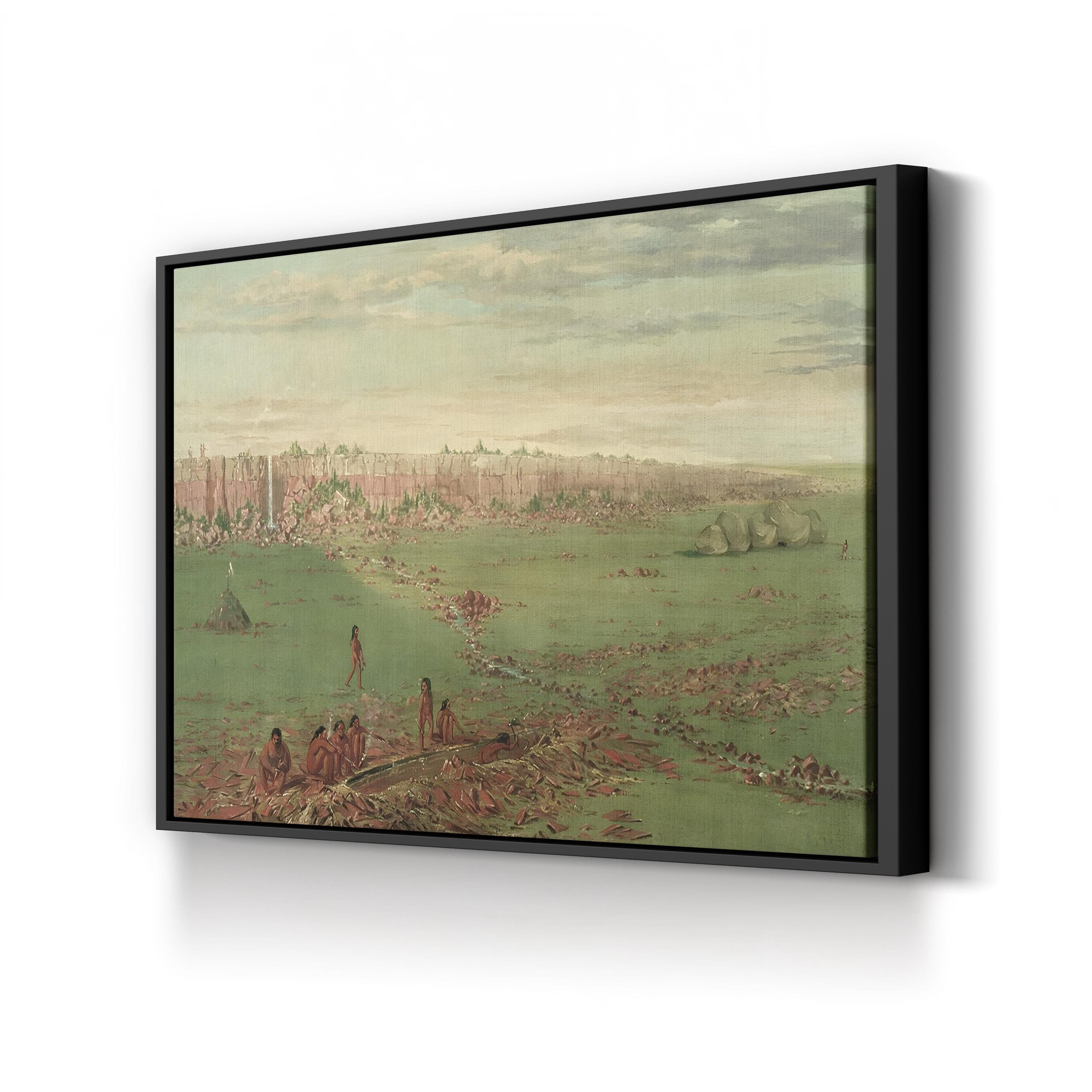 Pipestone Quarry on the Coteau des Prairies Wall Art – 1836 Native American Landscape by George Catlin