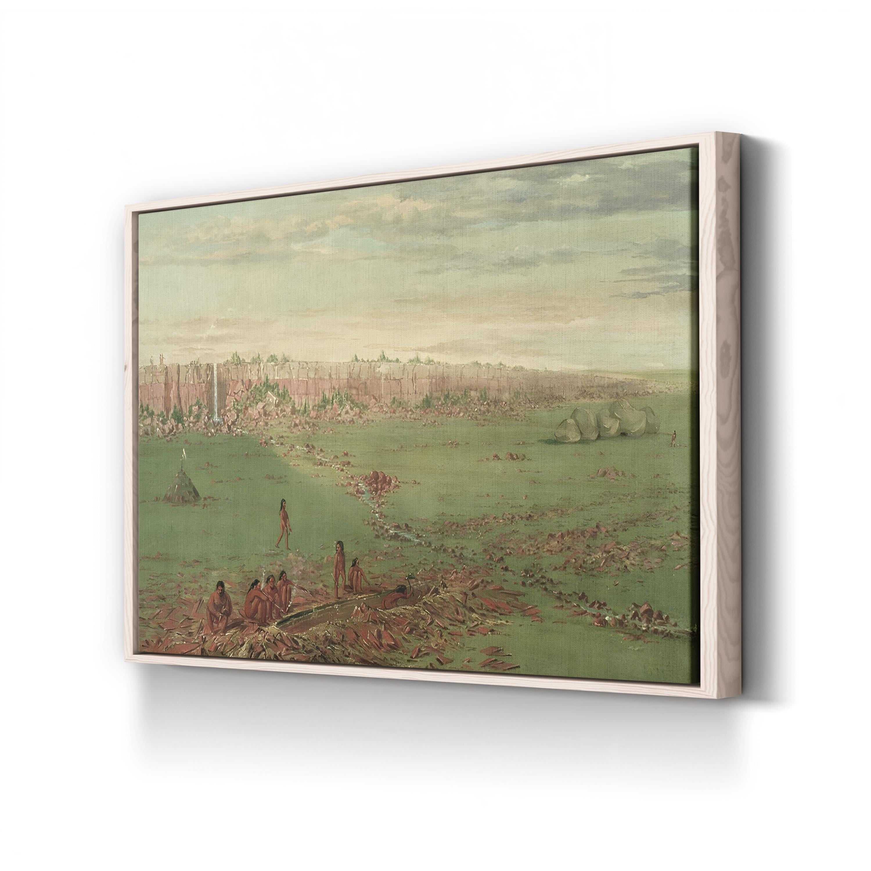 Pipestone Quarry on the Coteau des Prairies Wall Art – 1836 Native American Landscape by George Catlin
