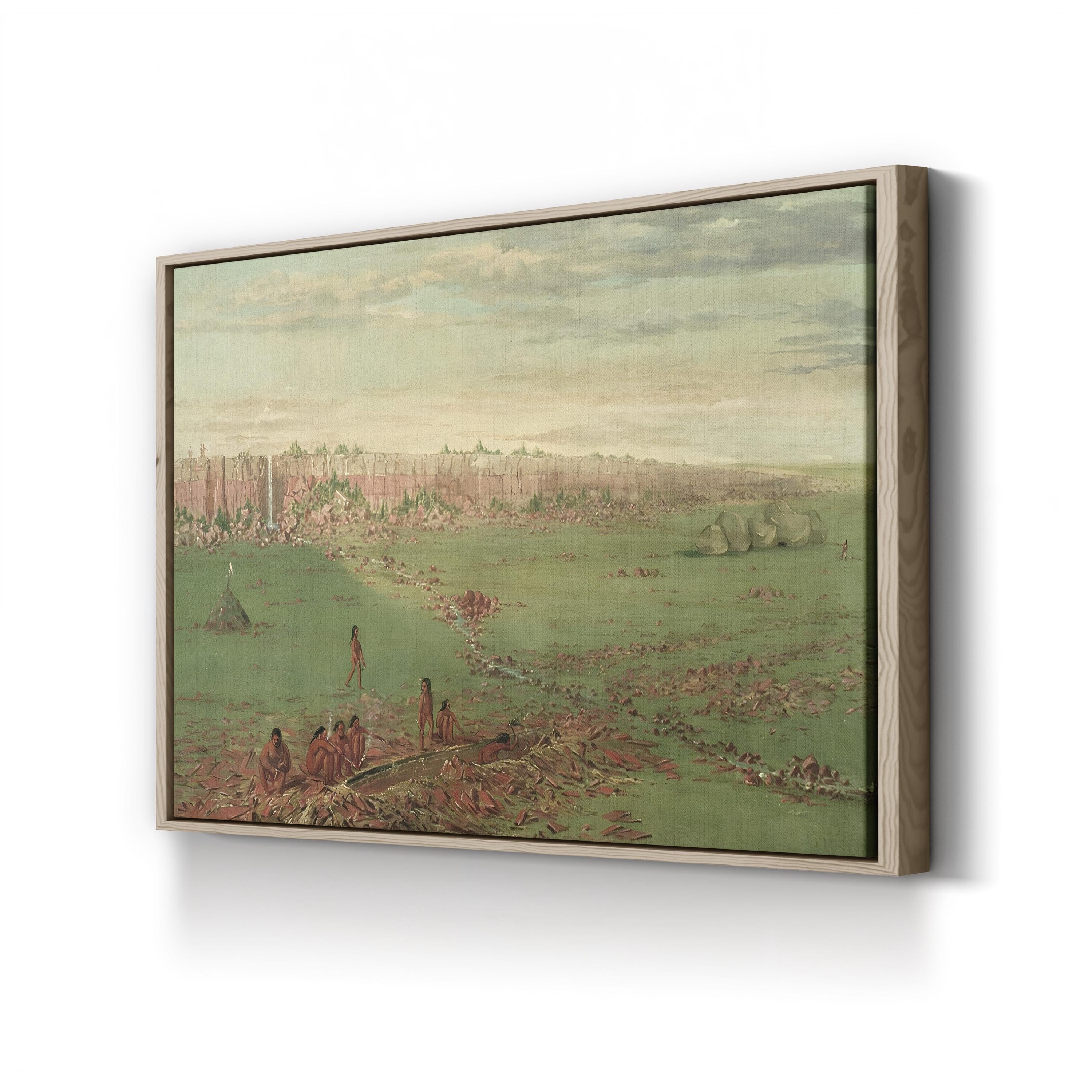 Pipestone Quarry on the Coteau des Prairies Wall Art – 1836 Native American Landscape by George Catlin