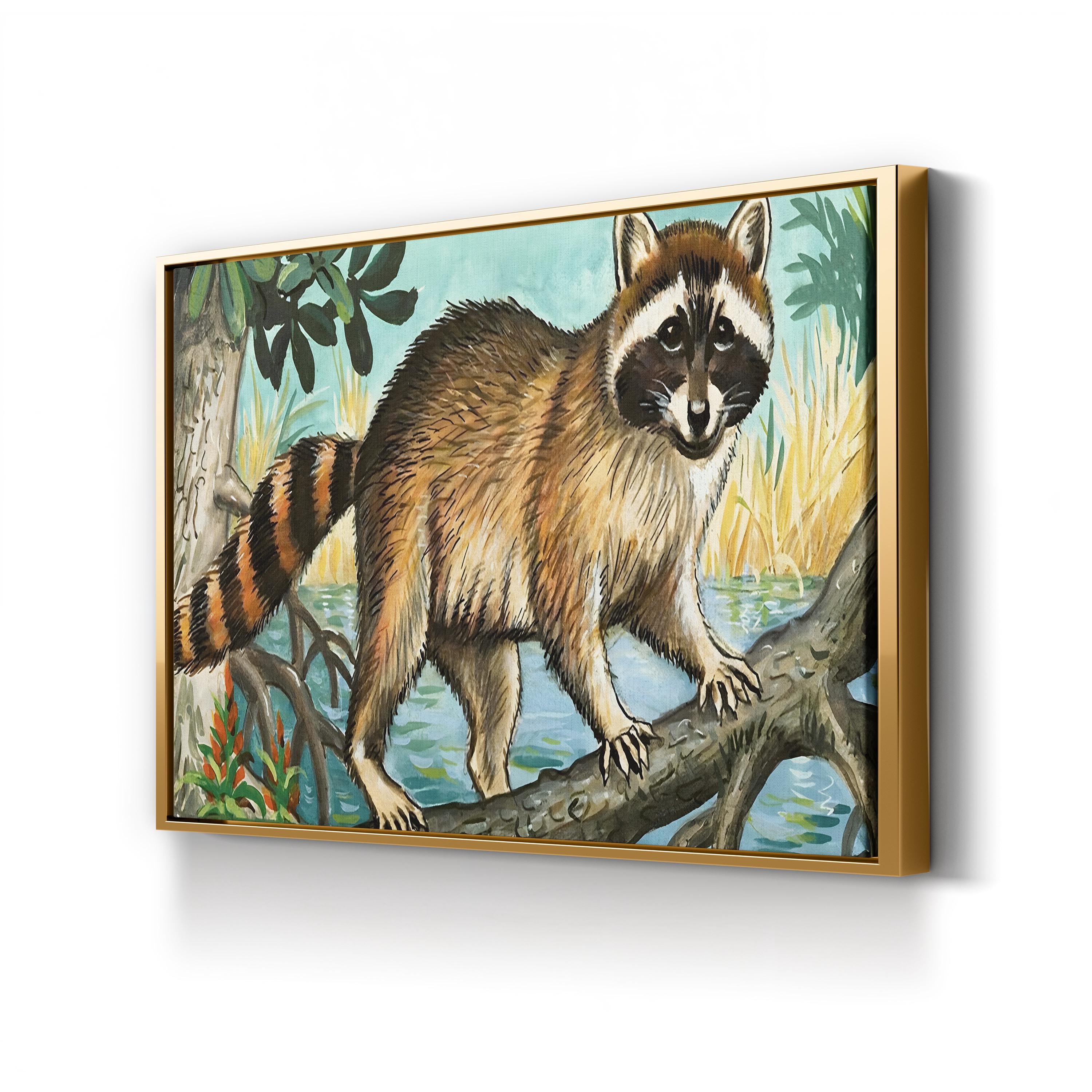 Raccoon Canvas Print | Museum Quality Wildlife Illustration Wall Art